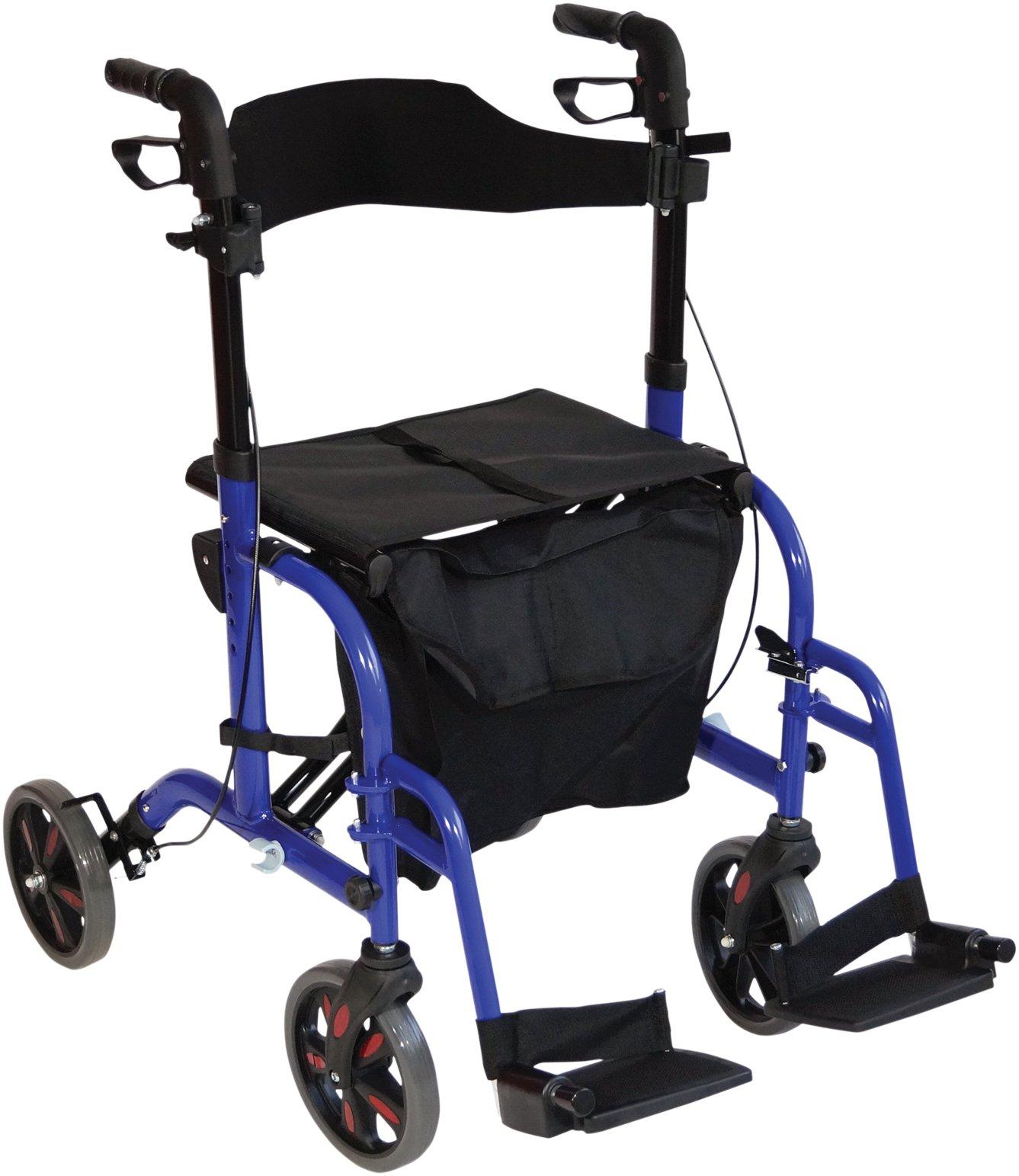 Duo Rollator And Transit Chair Blue