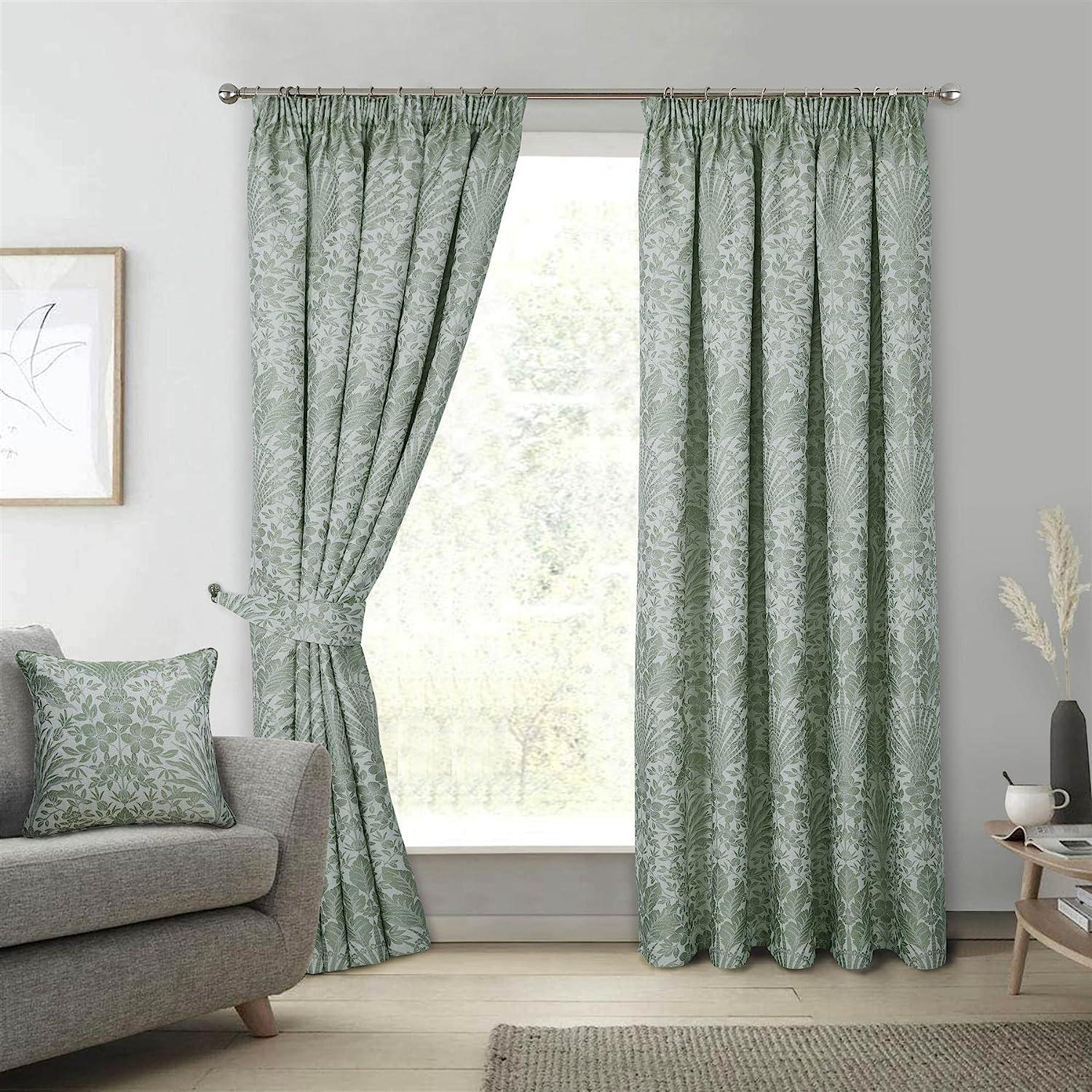 Keswick Floral Fully Lined Pencil Pleat Curtains