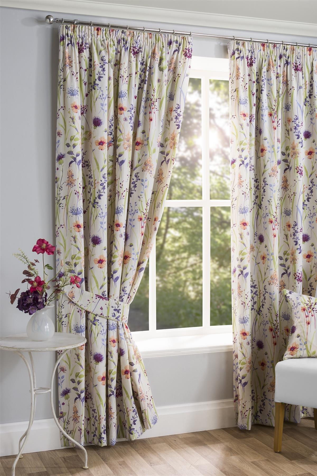 Cheshire Floral Fully Lined Pencil Pleat Curtains