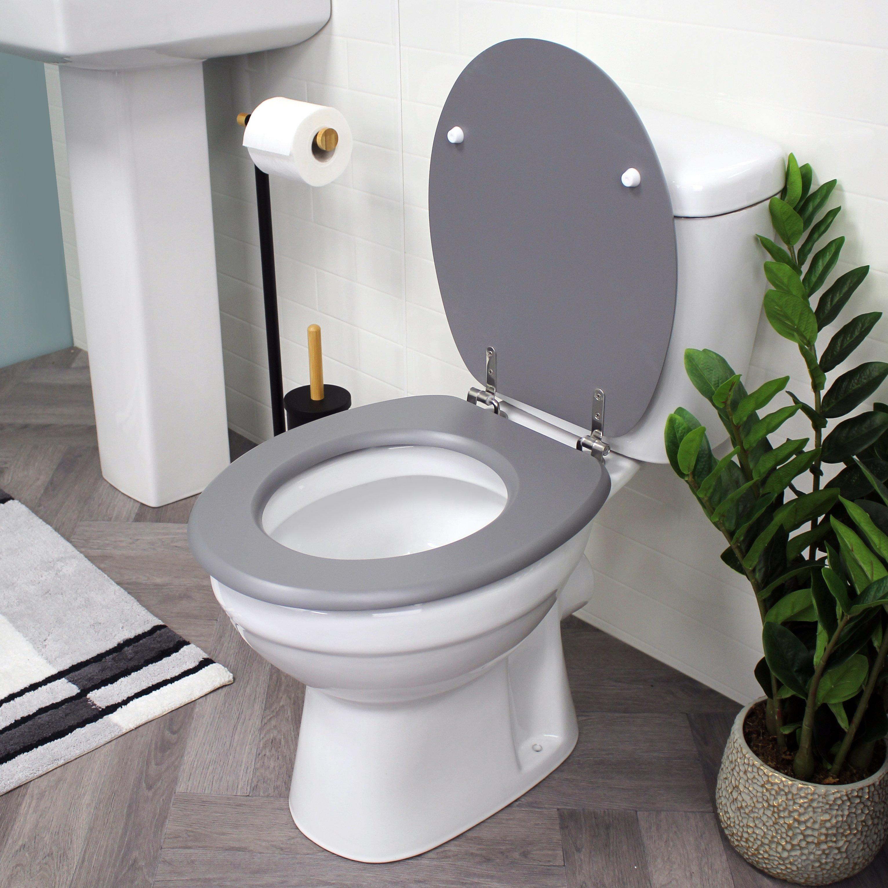 Showerdrape 'Oxford' Toilet Seat|grey