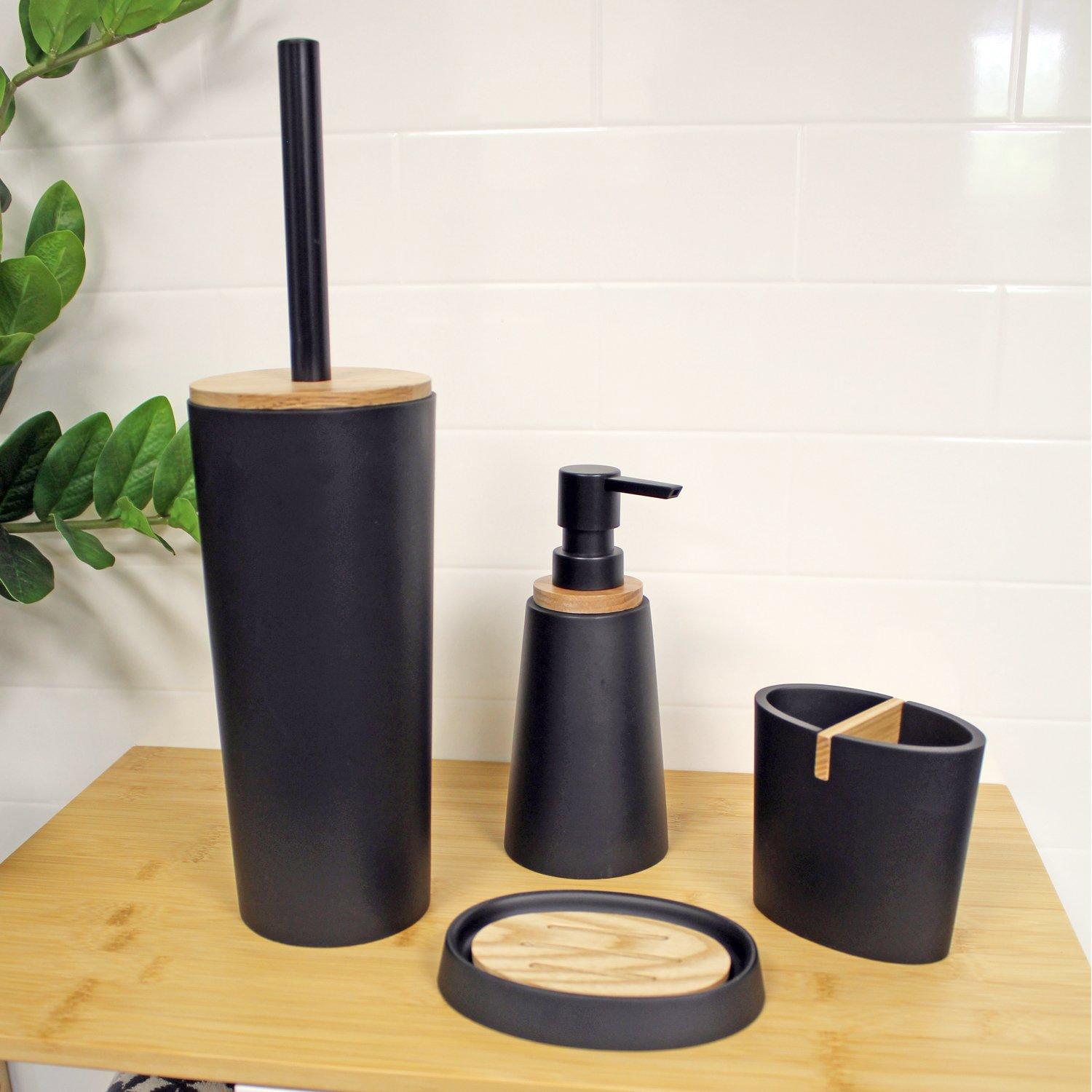 'Sonata' Black Collection 4 Piece Bathroom Set