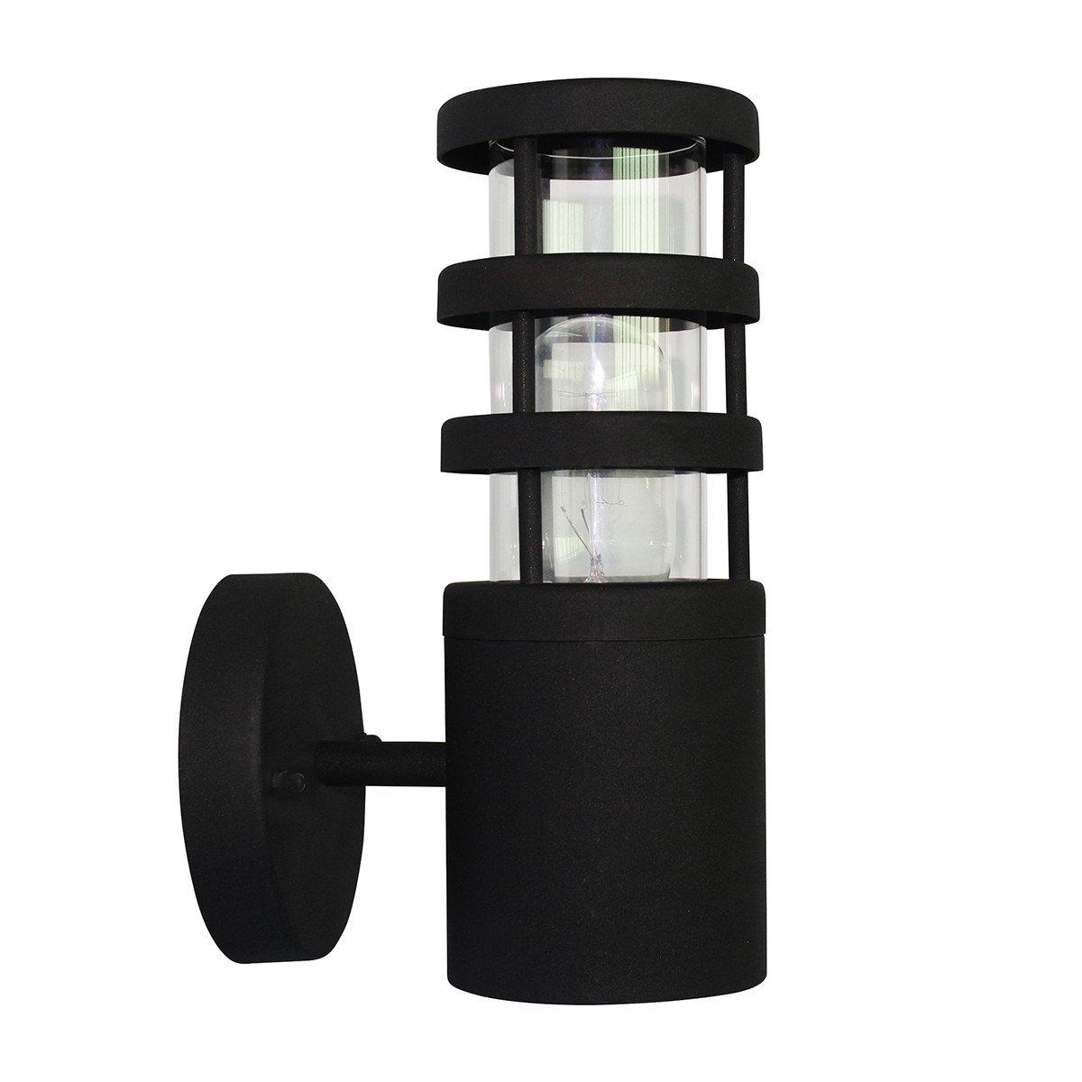 Hornbaek 1 Light Outdoor Wall Lantern Light Black 304 SS IP44 E27