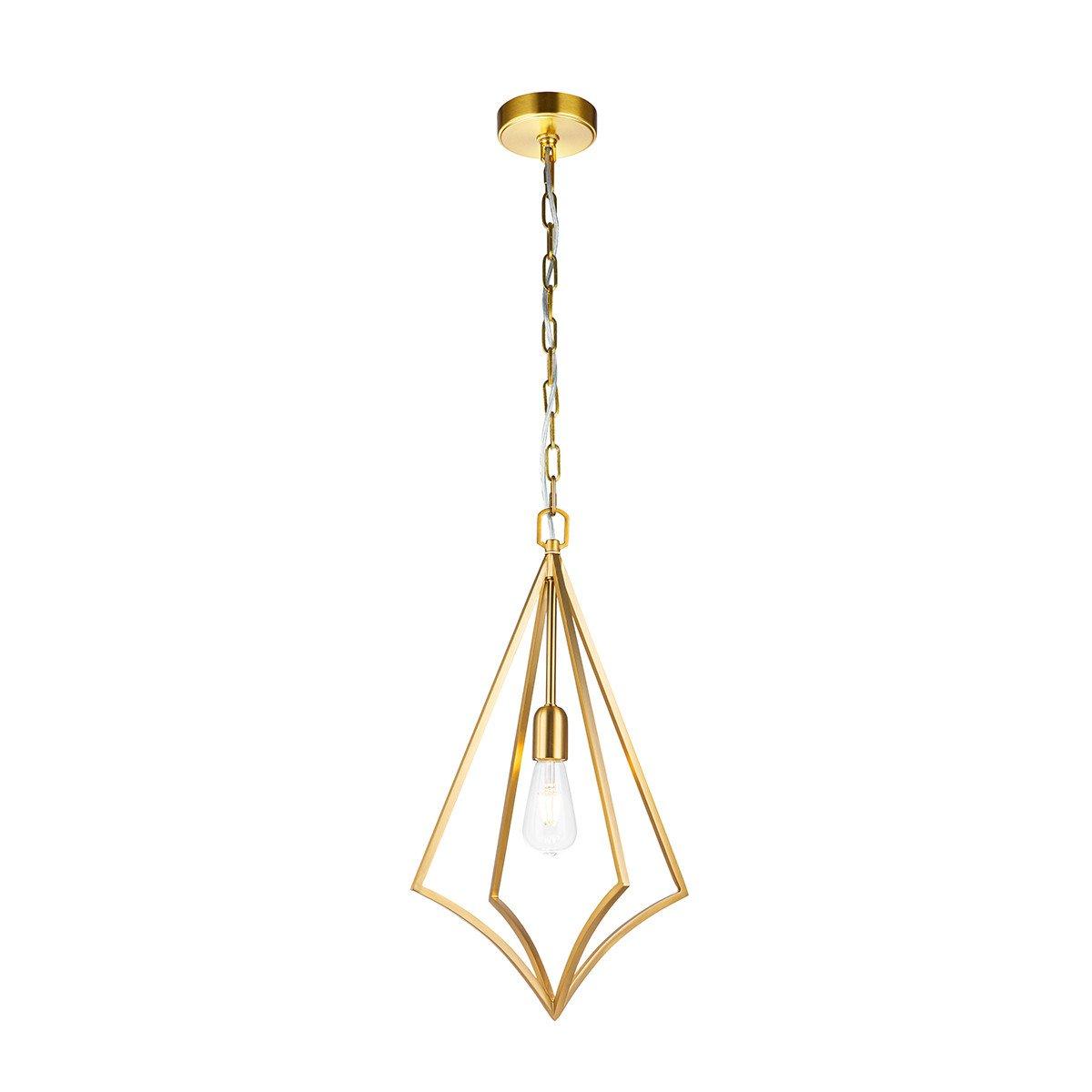 Feiss Nico Wire Frame Pendant Ceiling Light Burnished Brass