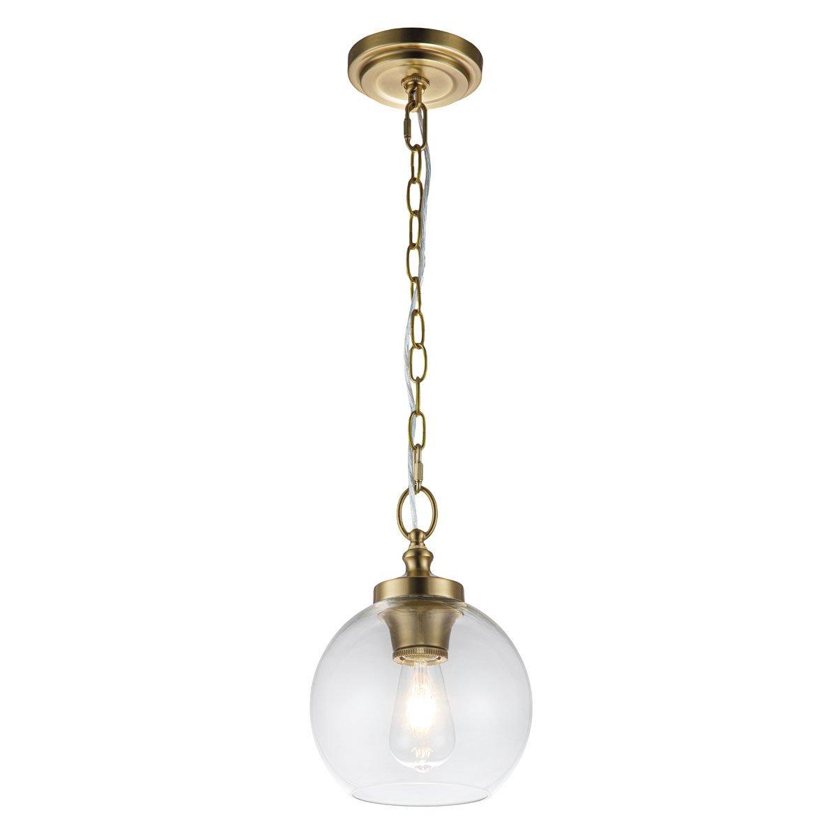 Feiss Tabby Dome Pendant Ceiling Light Burnished Brass