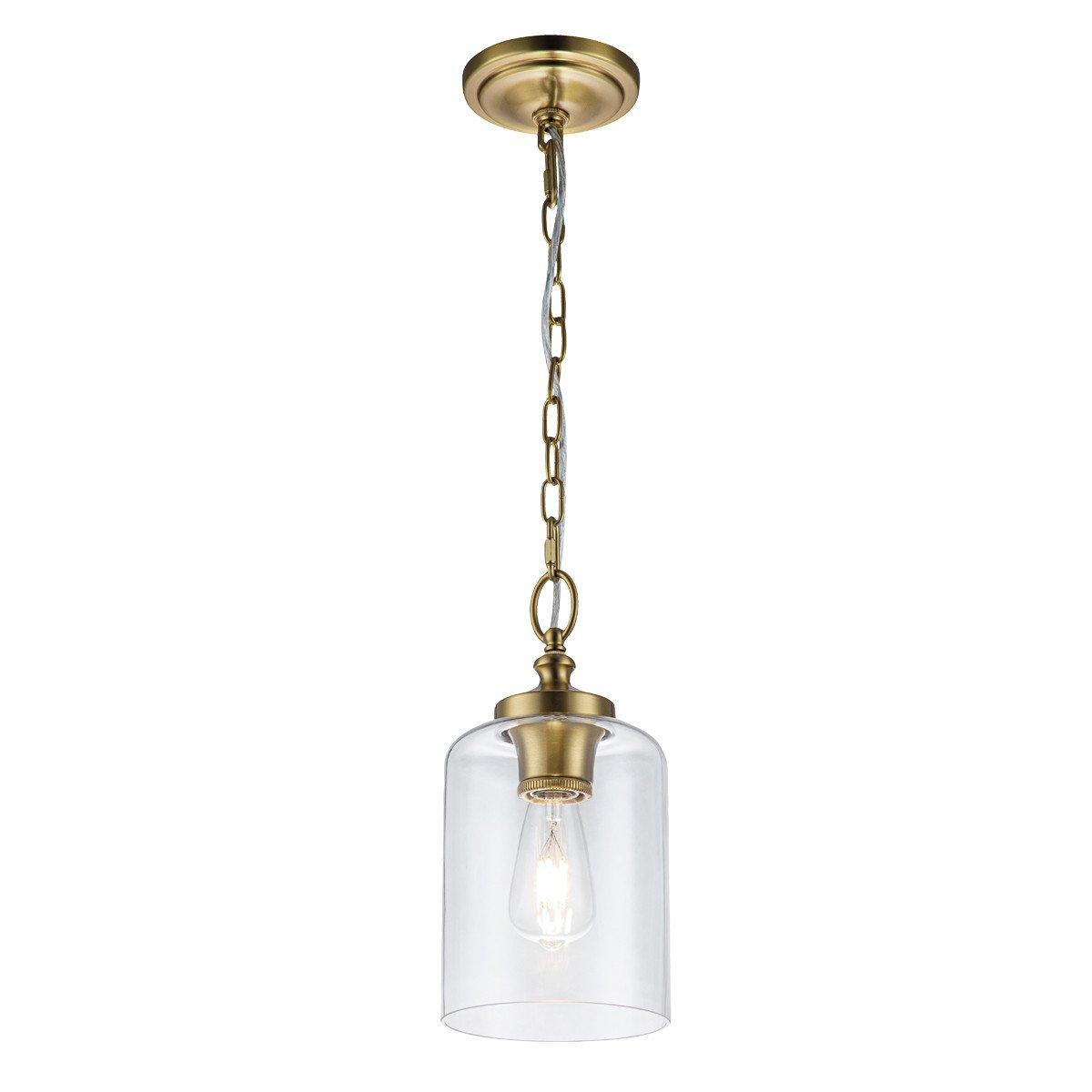 Feiss Hounslow Dome Pendant Ceiling Light Burnished Brass