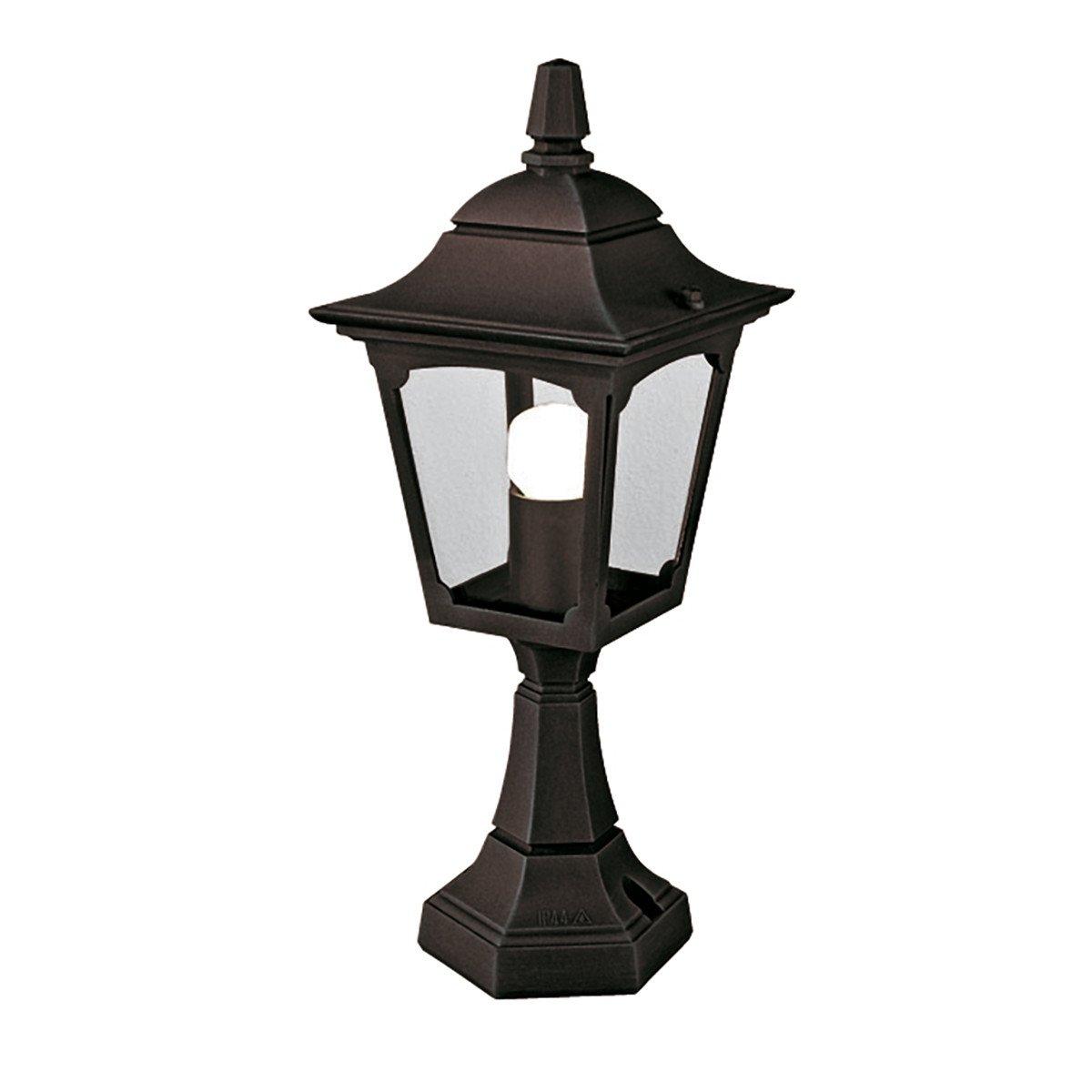 Chapel Mini 1 Light Outdoor Pedestal Lantern Black IP44 E27