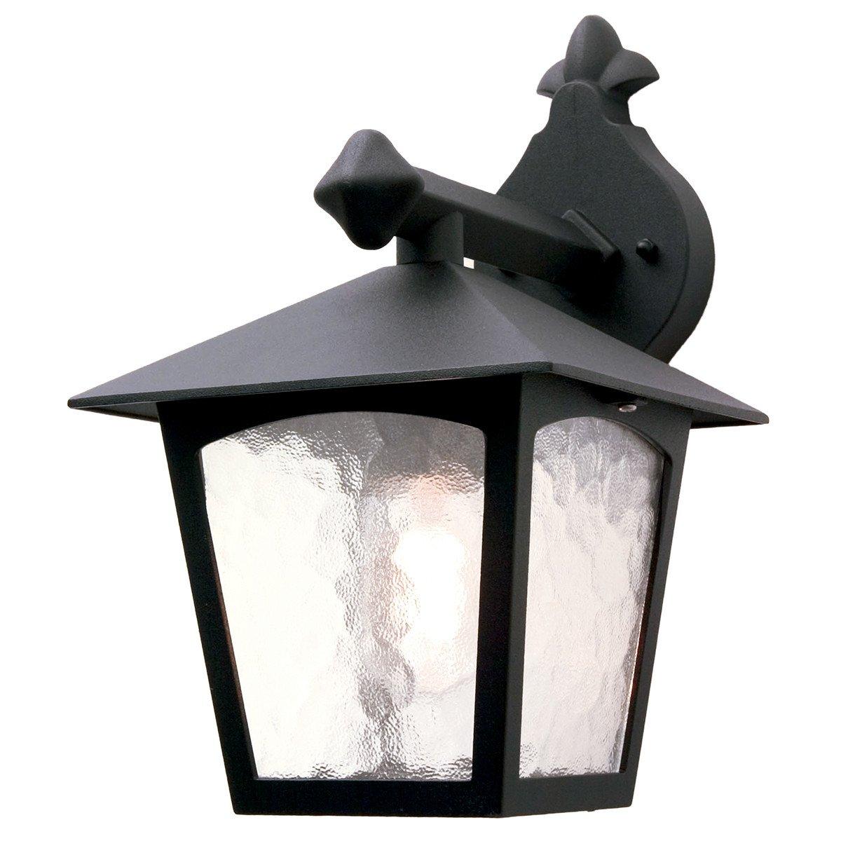 York 1 Light Outdoor Wall Lantern Light Black IP43 E27