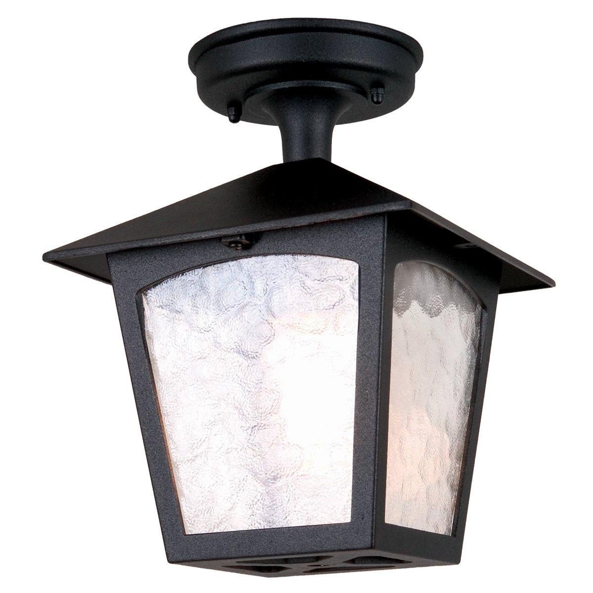 York 1 Light Outdoor Ceiling Lantern Black E27