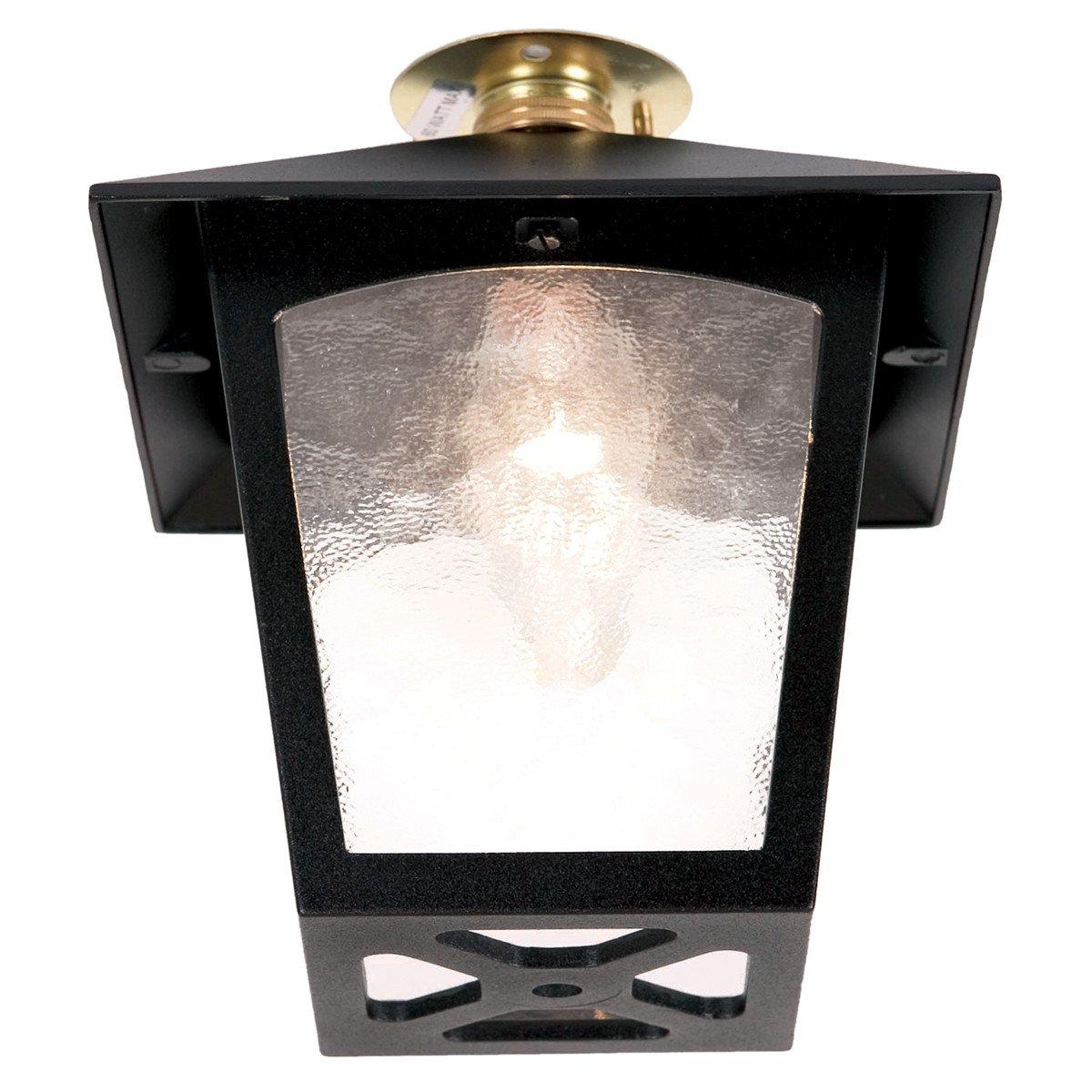 York 1 Light Outdoor Flush Ceiling Lantern Black