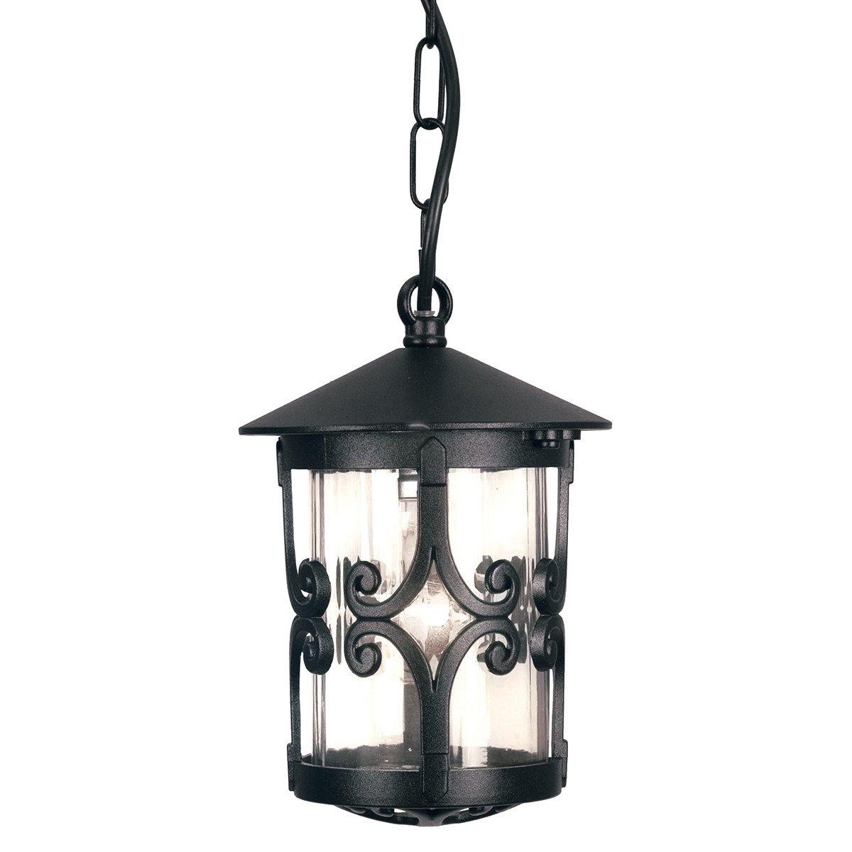 Hereford 1 Light Outdoor Ceiling Lantern Black E27