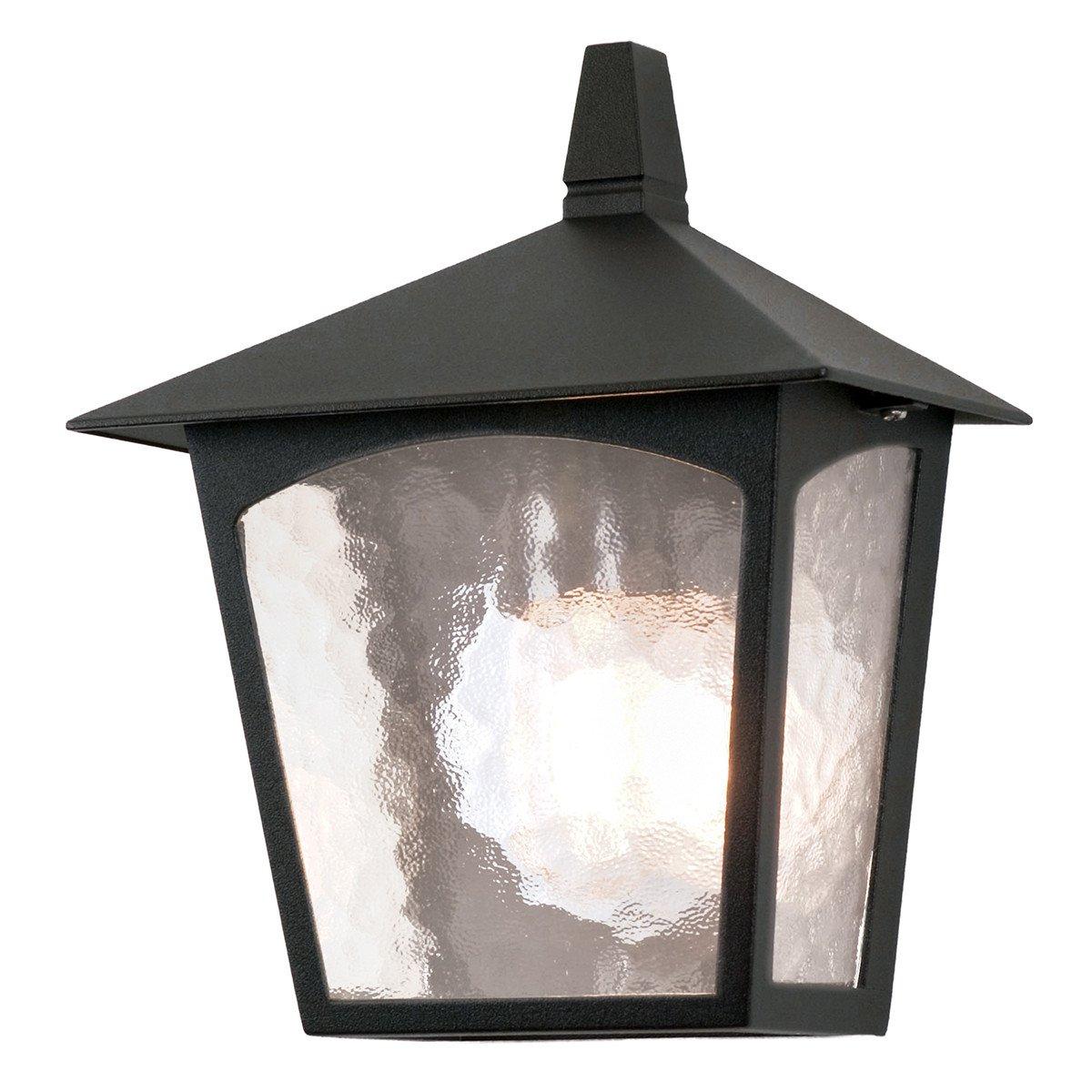 York 1 Light Outdoor Flush Ceiling Lantern Black E27