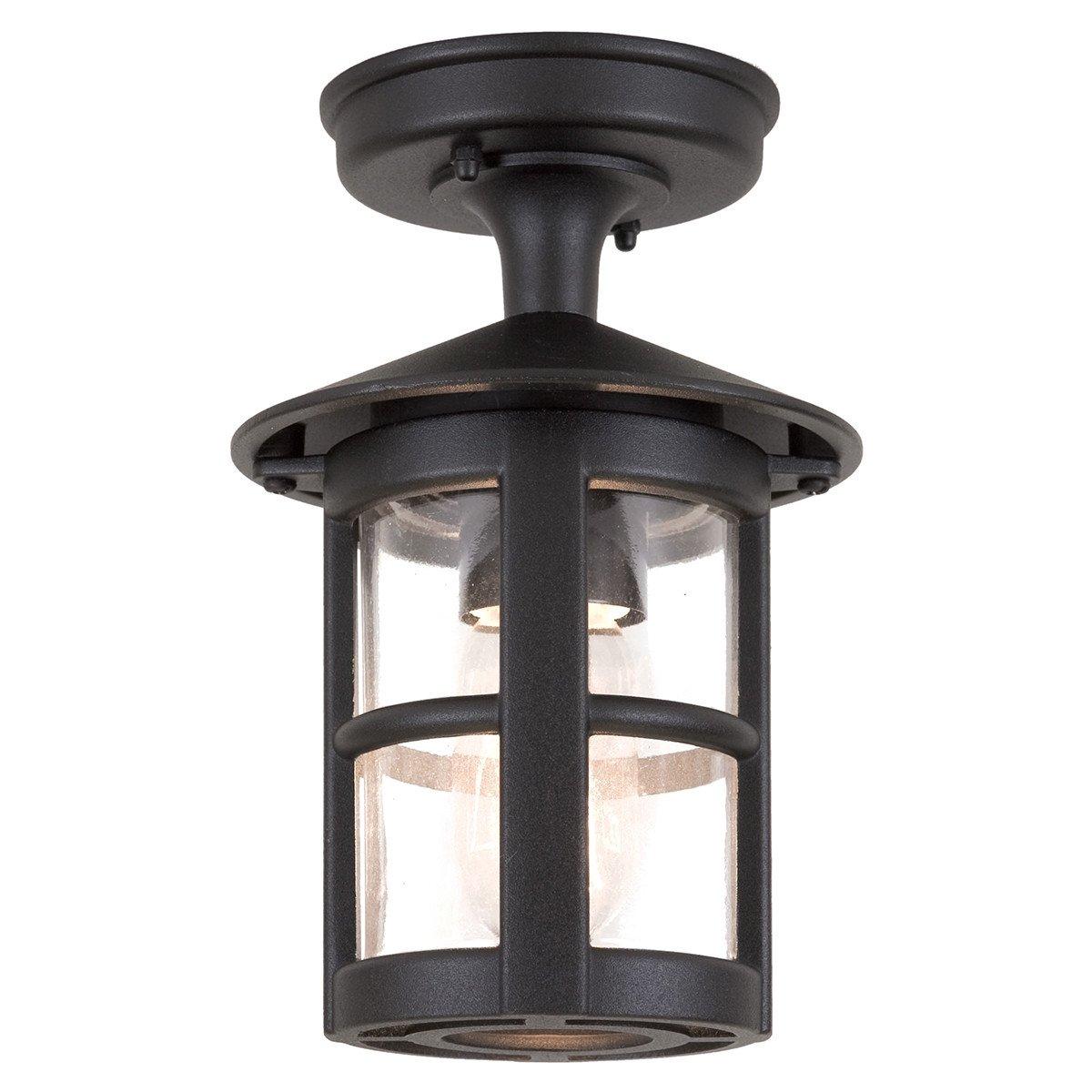 Hereford 1 Light Outdoor Flush Lantern Light Black IP43 E27