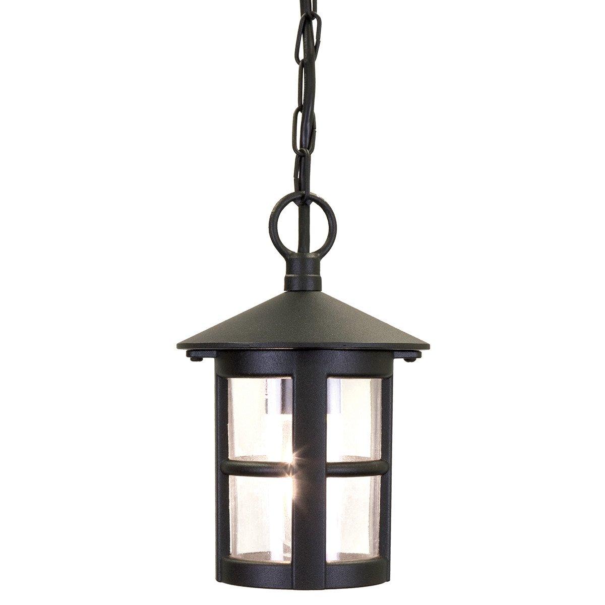 Hereford 1 Light Outdoor Ceiling Lantern Black IP43 E27