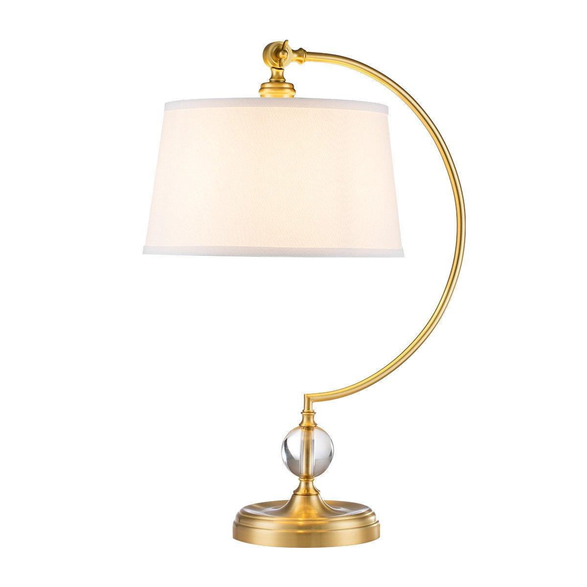 Quoizel Jenkins Table Lamp with Round Tapered Shade Brushed Brass