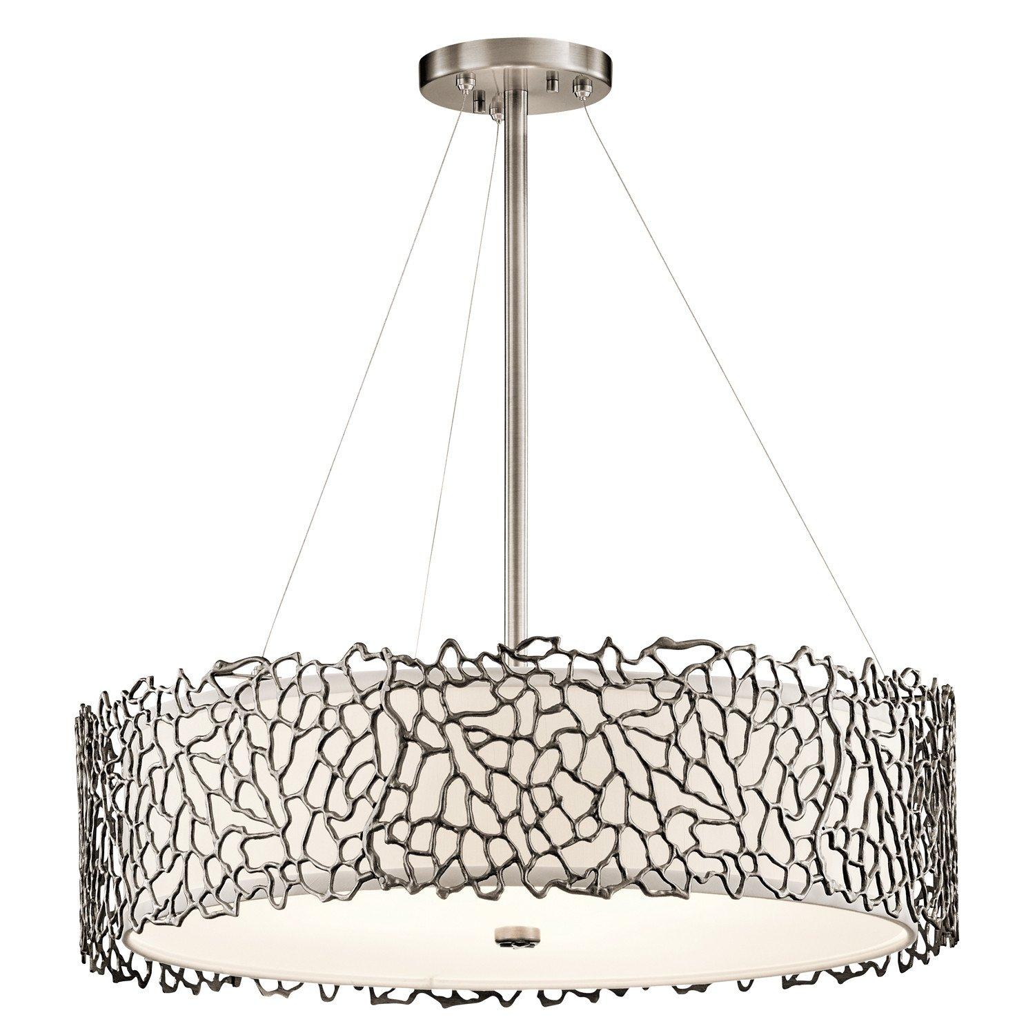Silver Coral 4 Light Ceiling Pendant Classic Pewter E27