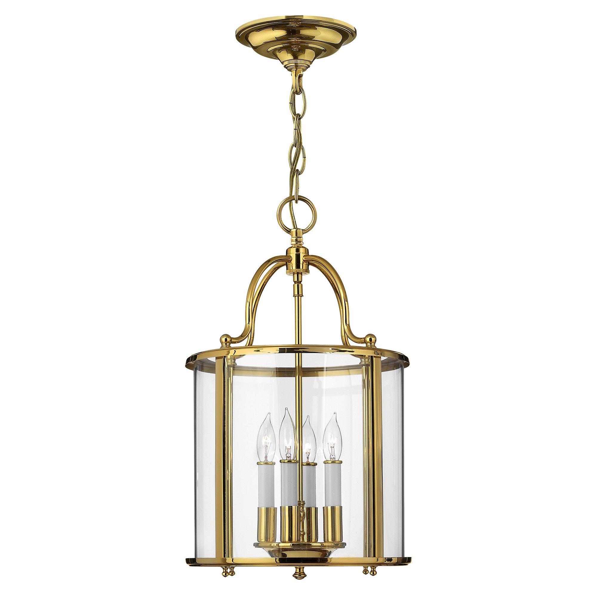 Gentry 4 Light Medium Ceiling Lantern Pendant Polished Brass E14