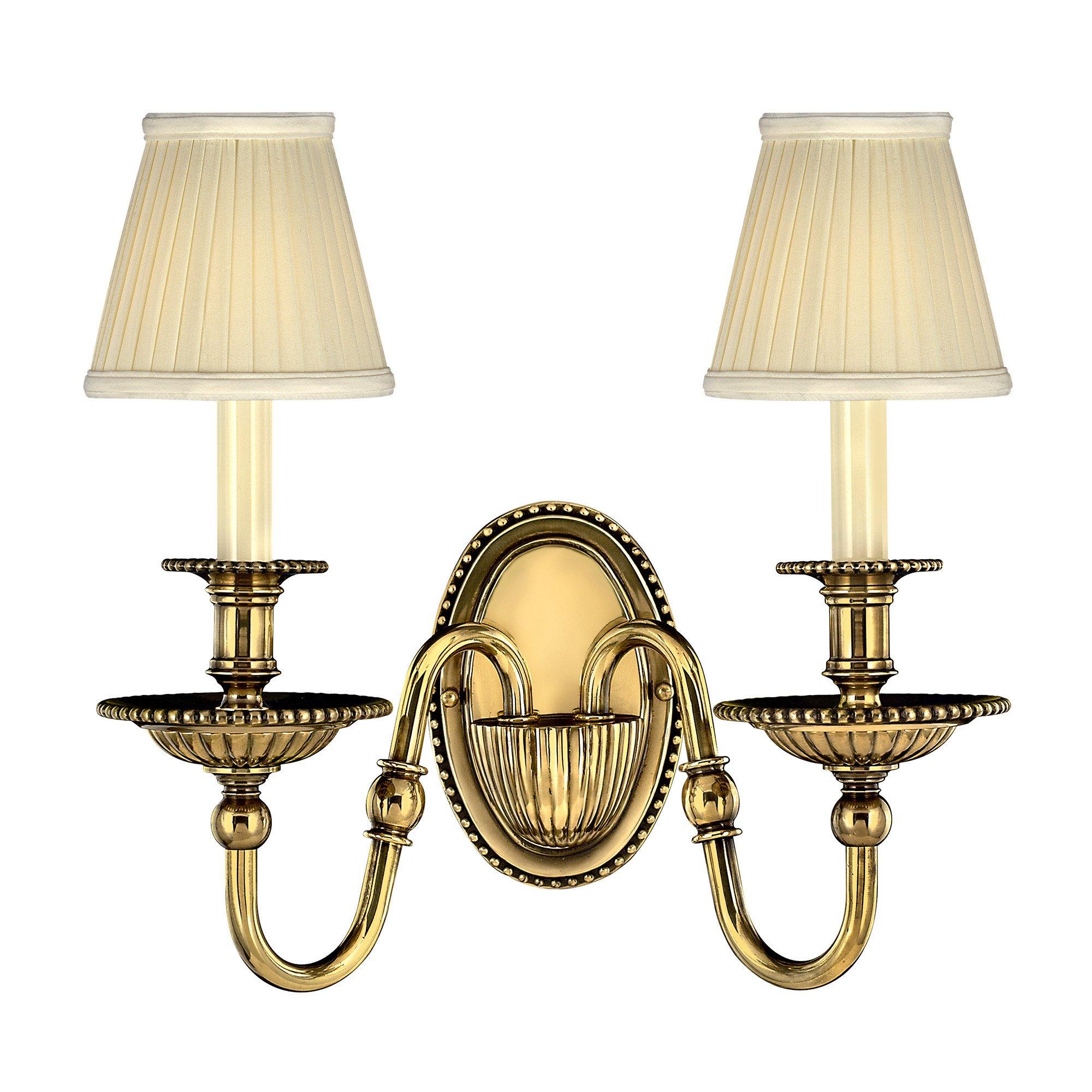 Cambridge 2 Light Indoor Candle Wall Light Burnished Brass (Shades Sold Separately) E14