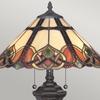 Netlighting Cambridge 2 Light Table Lamp Vintage Bronze Tiffany Glass E27 thumbnail 2