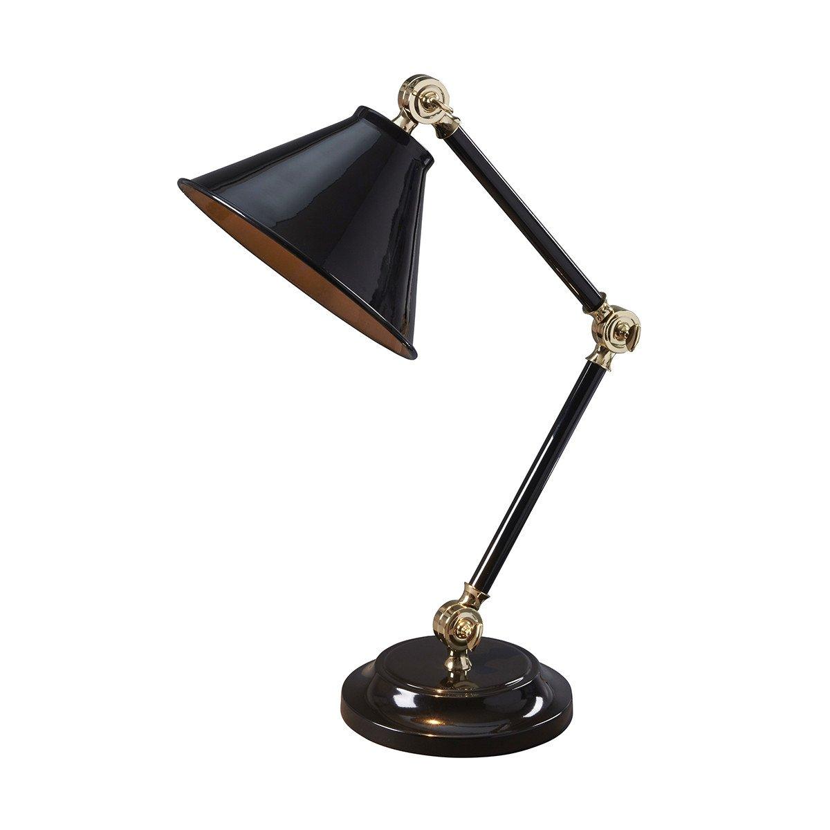Provence Element 1 Light Table Lamp Black Polished Brass E27