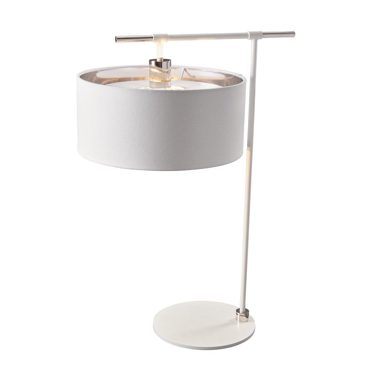 Balance 1 Light Table Lamp White Polished Nickel E27