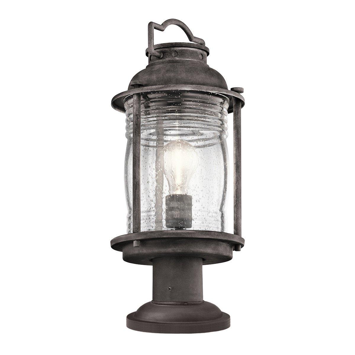 Ashland Bay 1 Light Medium Outdoor Pedestal Lantern Zinc IP44 E27