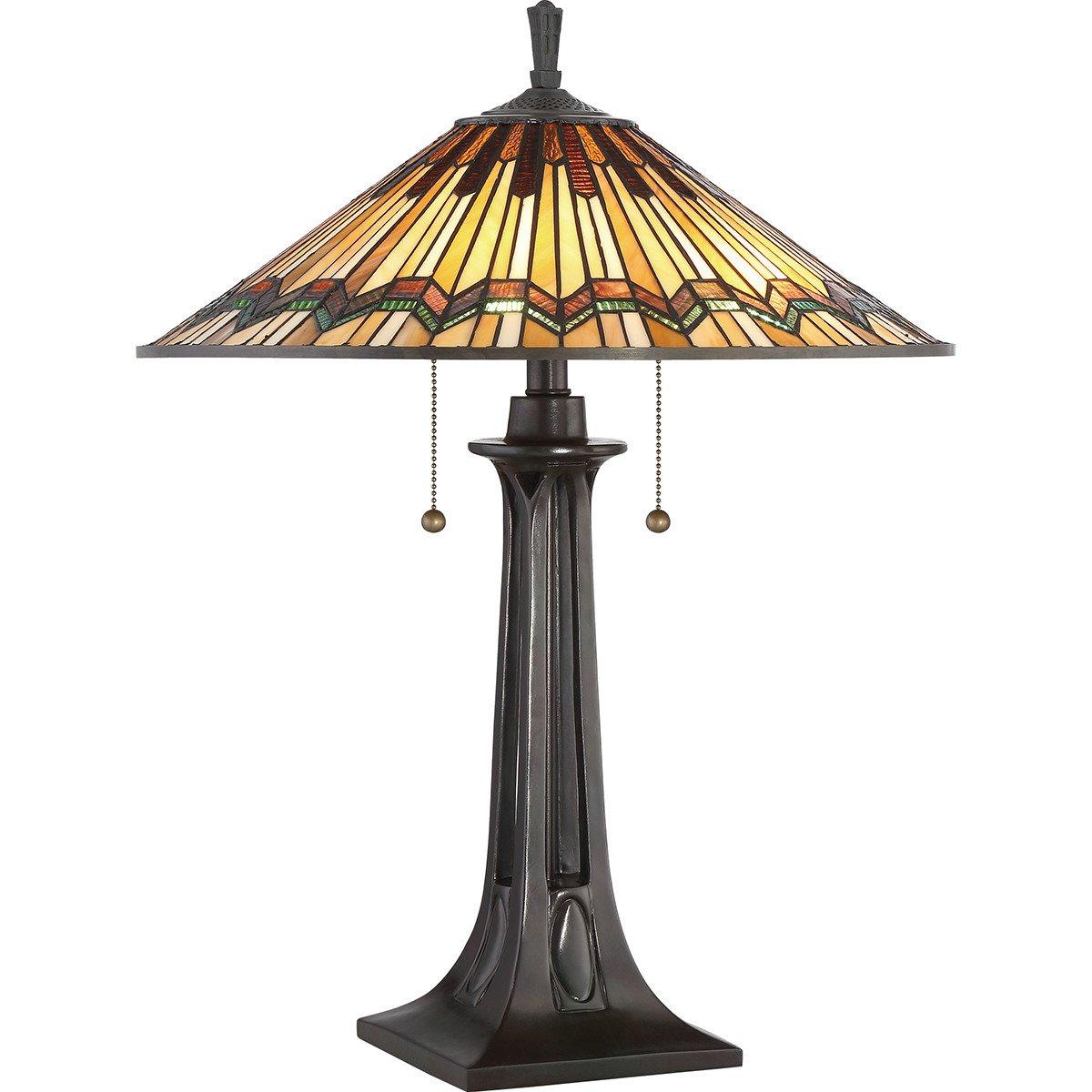 Alcott 2 Light Tiffany Table Lamp Bronze Finish E27