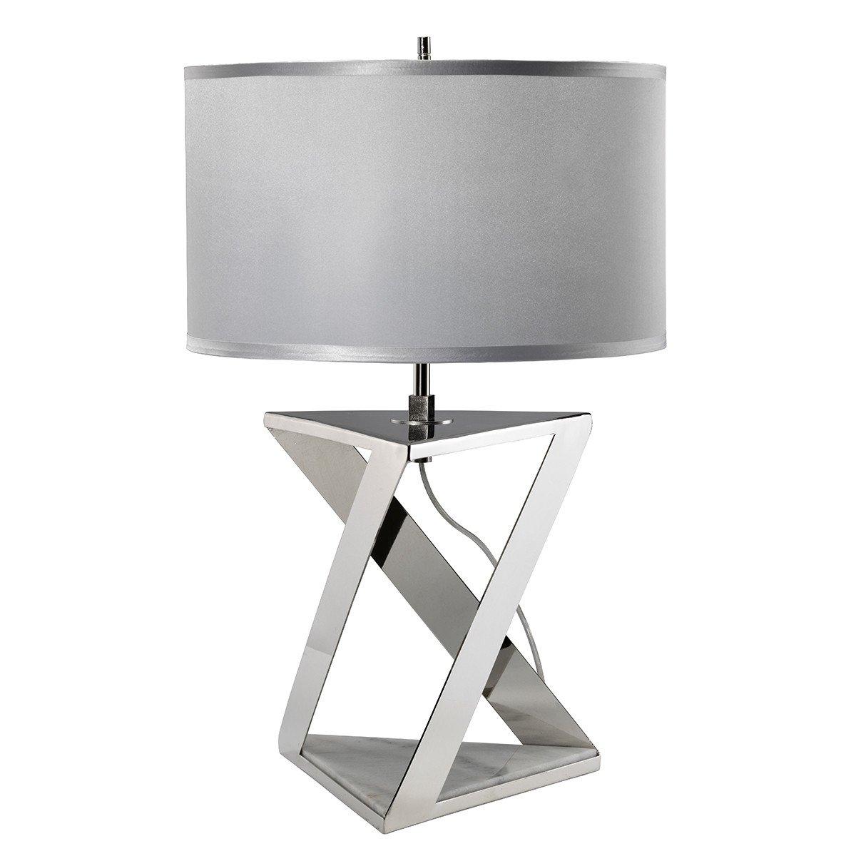 Aegeus 1 Light Table Lamp White Polished Nickel E27