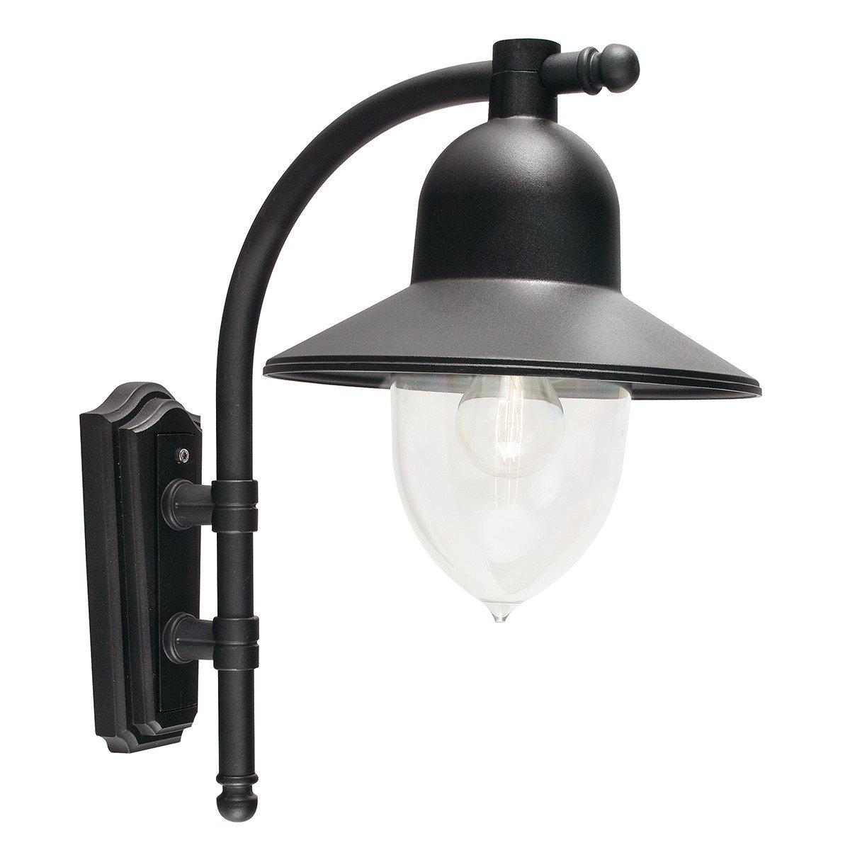 Como 1 Light Outdoor Fisherman Dome Wall Lantern Light Black IP54 E27