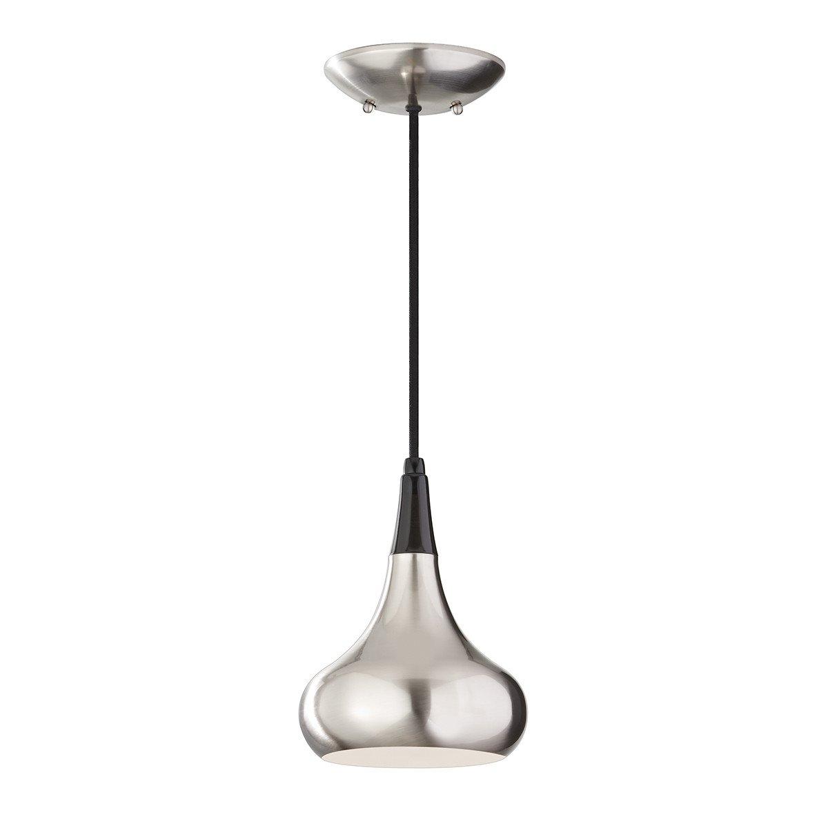Beso 1 Light Dome Ceiling Pendant Brushed Steel E27