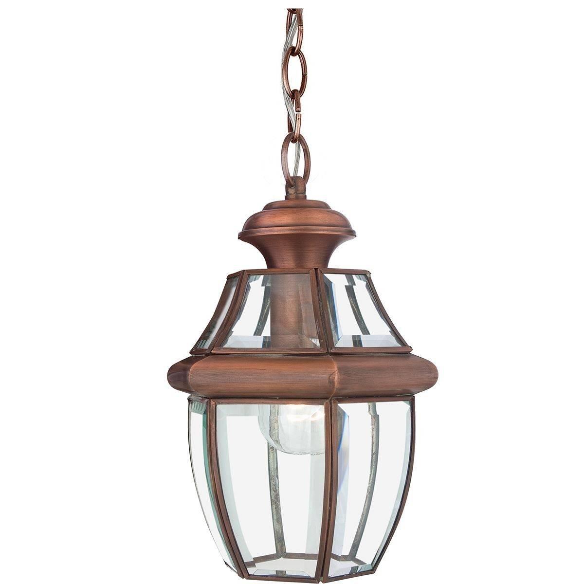Newbury 1 Light Medium Chain Lantern Aged Copper E27