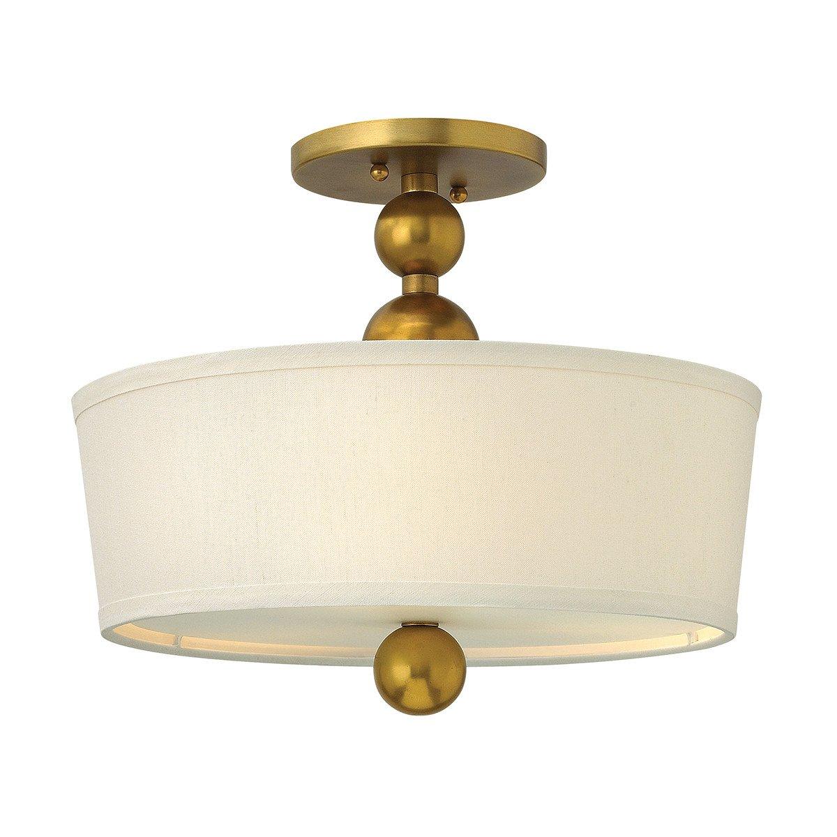 Zelda 3 Light Semi Flush Ceiling Light Vintage Brass E27