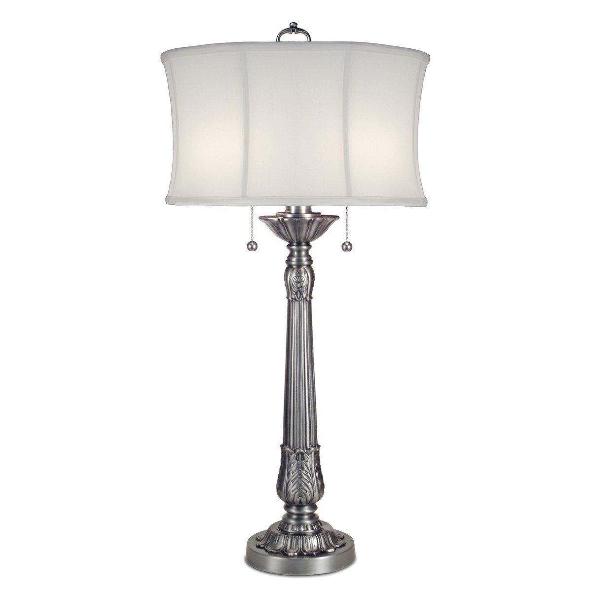Presidential 2 Light Table Lamp Pewter E27