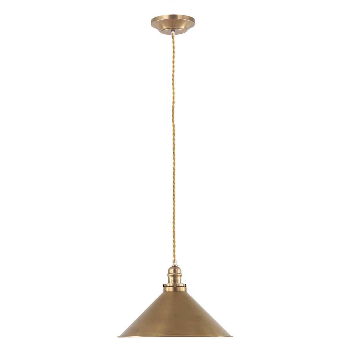 Provence 1 Light Dome Ceiling Pendant Aged Brass E27