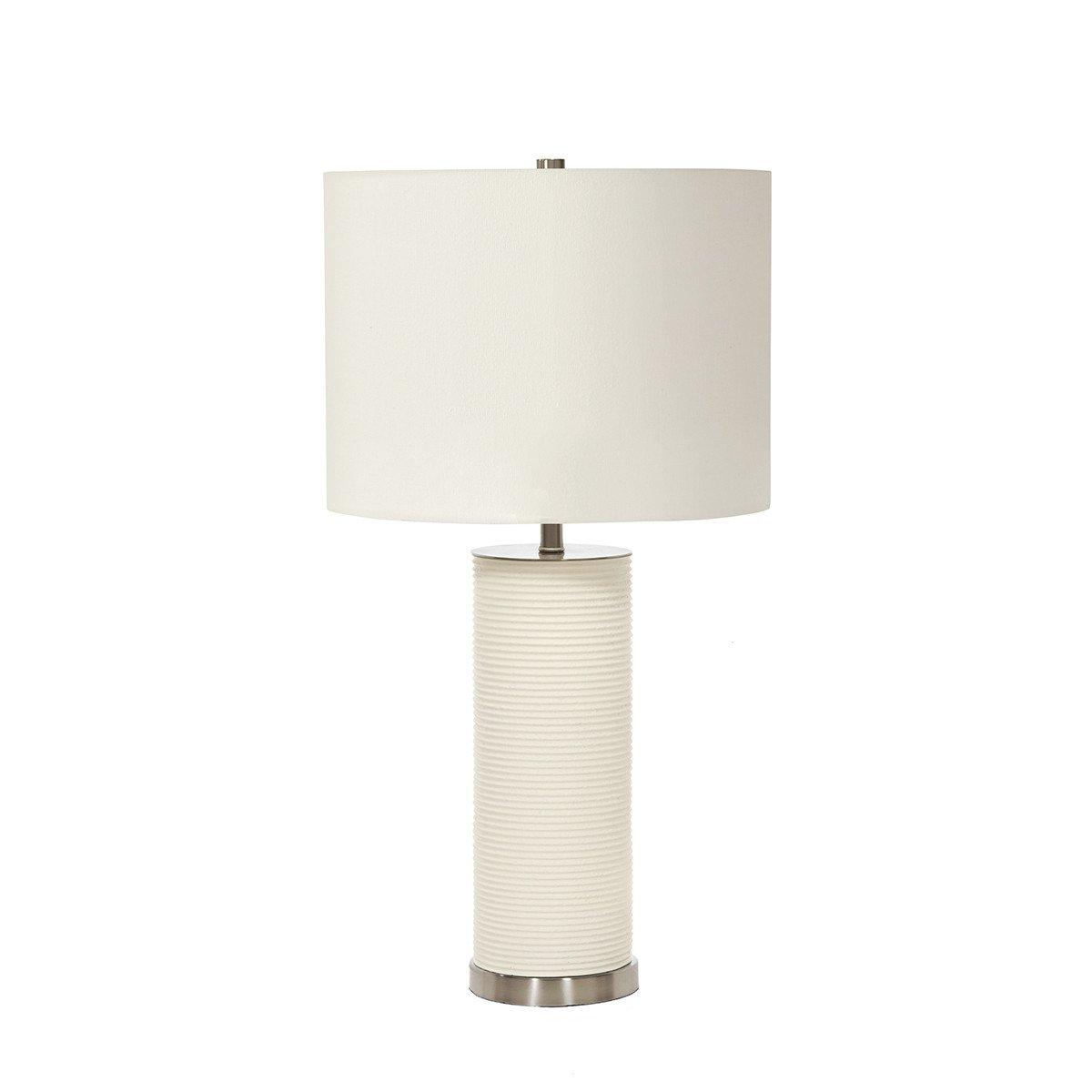 Ripple White 1 Light Table Lamp White E27