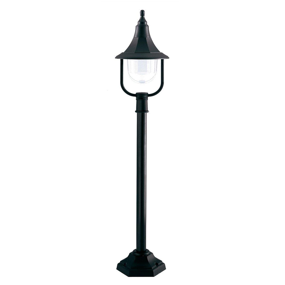 Shannon 1 Light Outdoor Coastal Pillar Lamp Black Polycarbonate IP44 E27