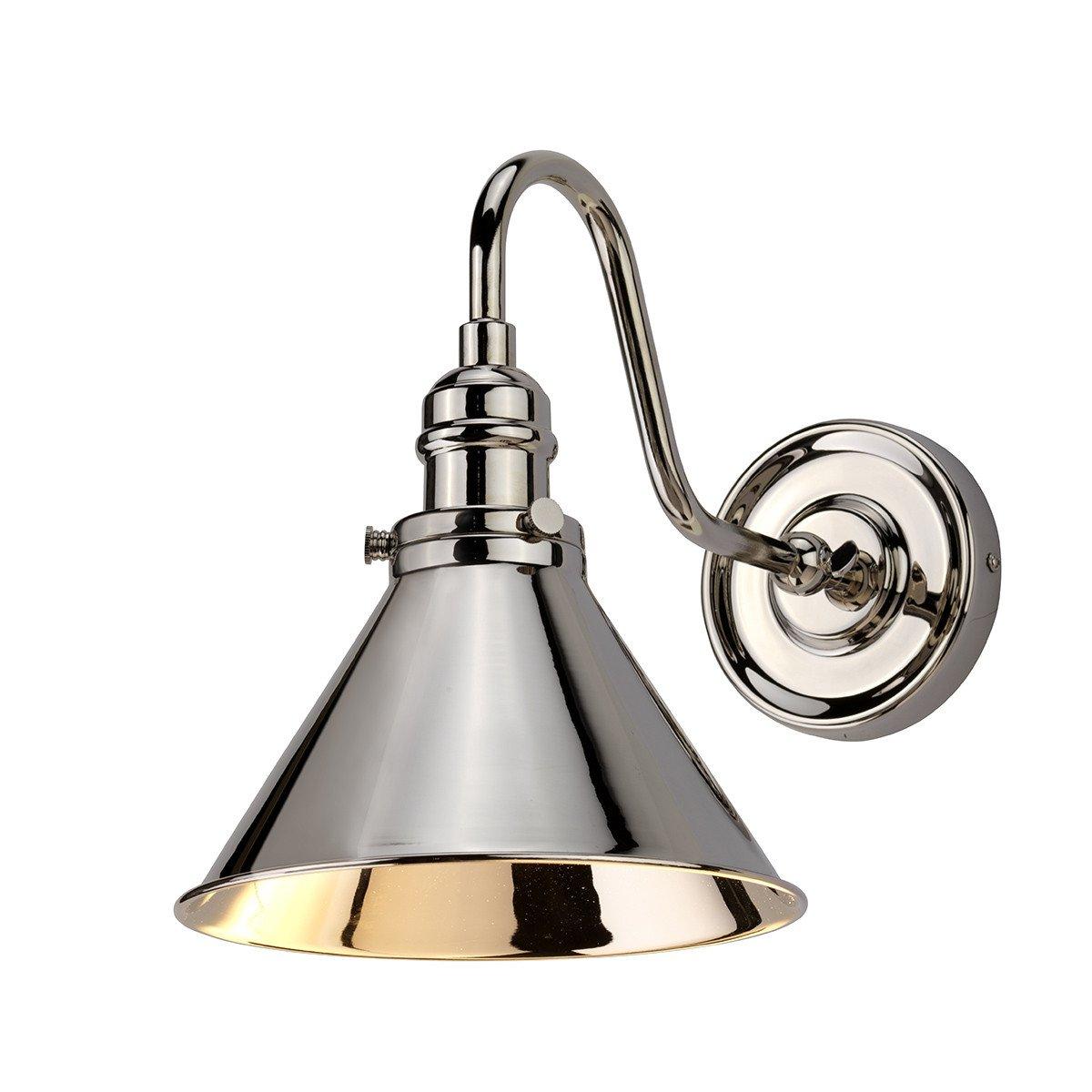 Provence 1 Light Indoor Dome Wall Light Polished Nickel E27