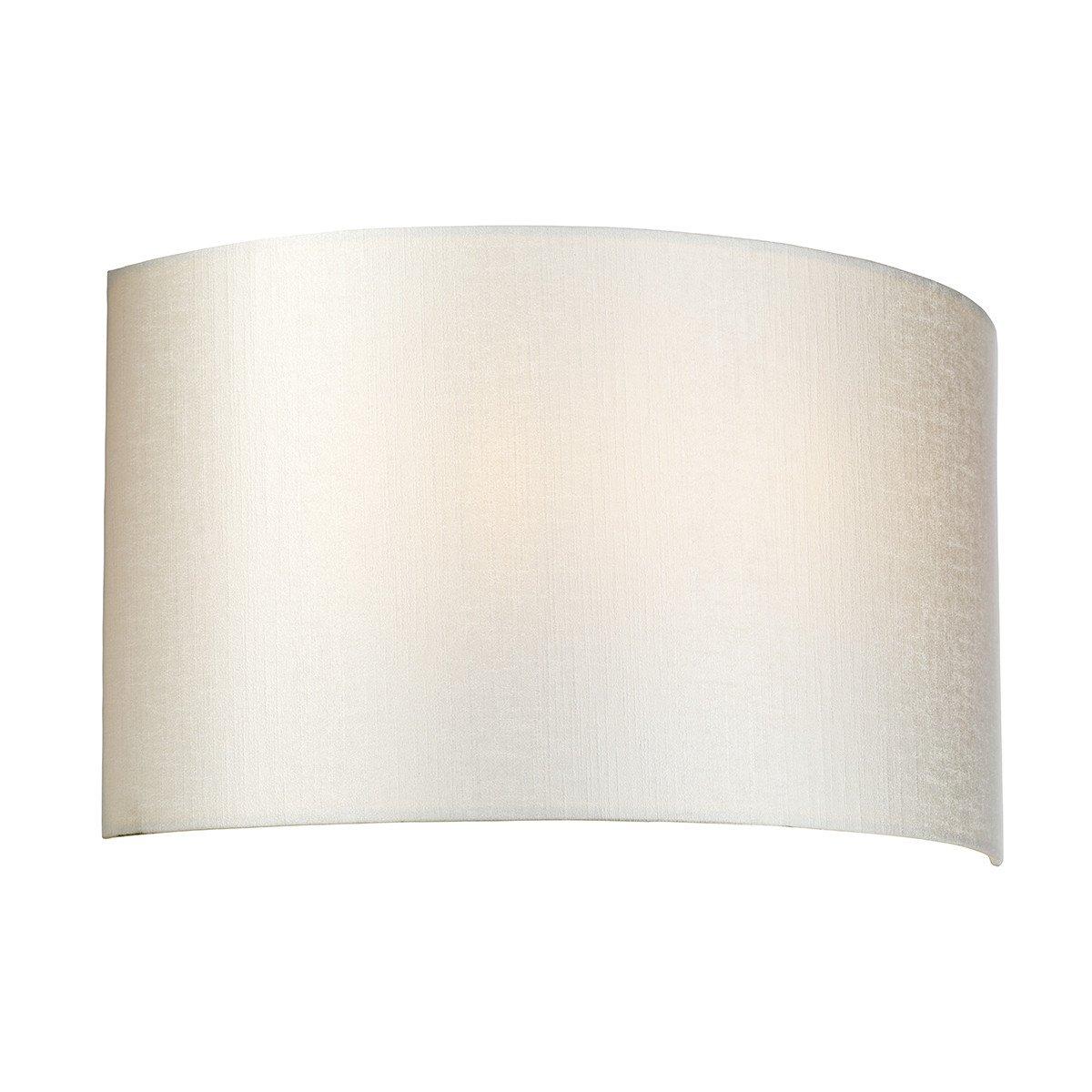 Cooper Large Curved Wall Light Polished Chrome Ivory Faux Silk Shade