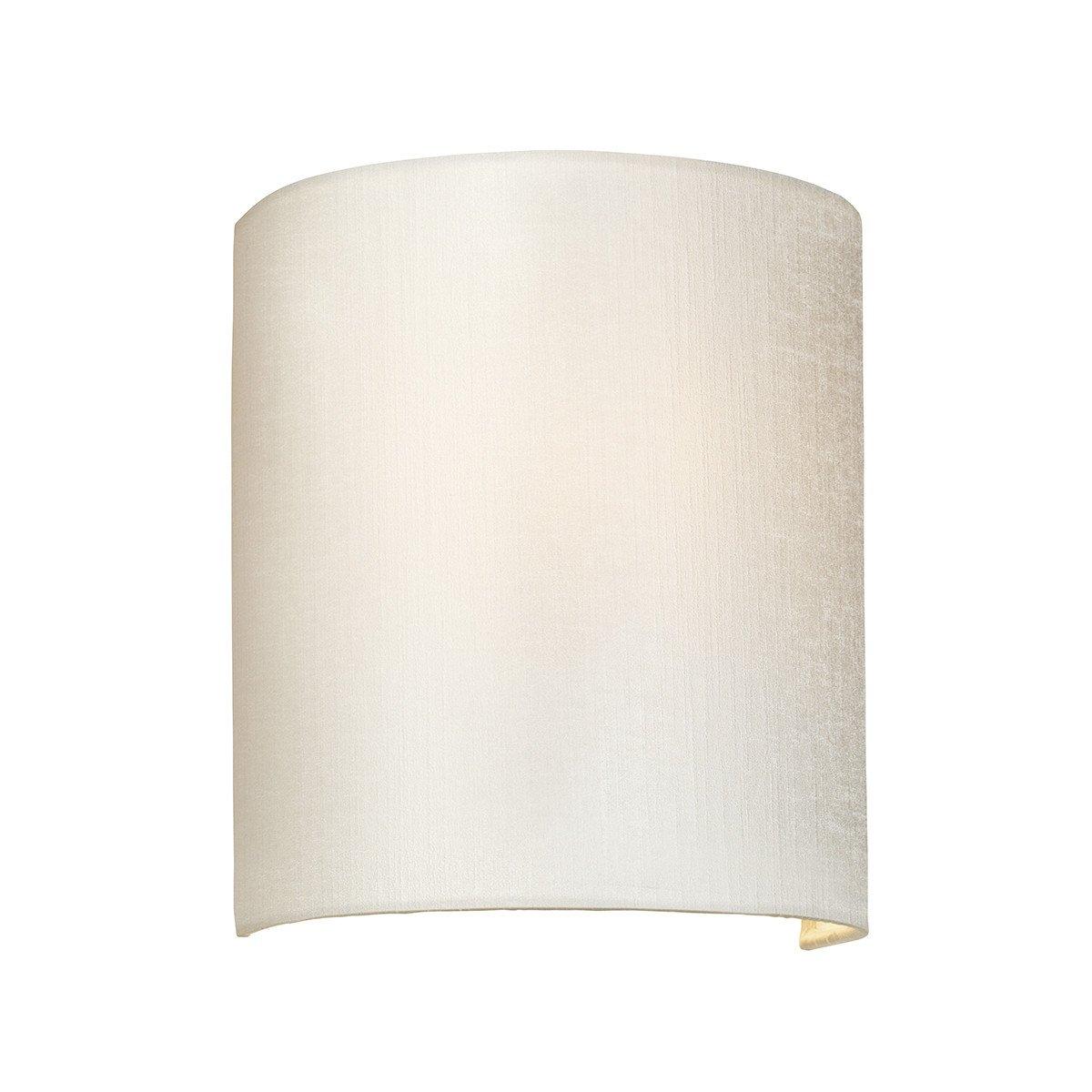 Cooper Small Curved Wall Light Polished Chrome Ivory Faux Silk Shade