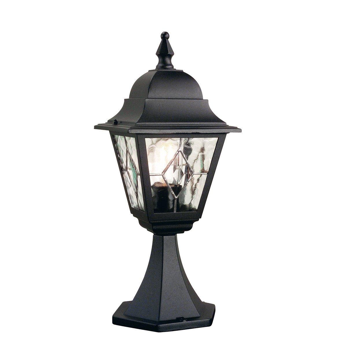 Norfolk 1 Light Outdoor Pedestal Lantern Black IP43 E27