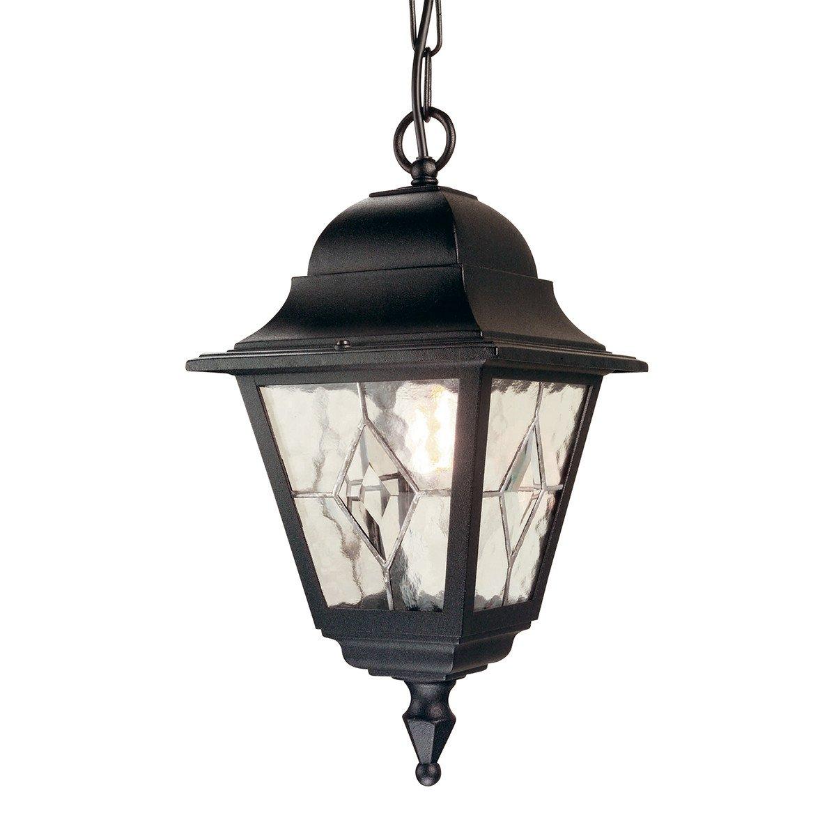Norfolk 1 Light Outdoor Ceiling Chain Lantern Black IP43 E27
