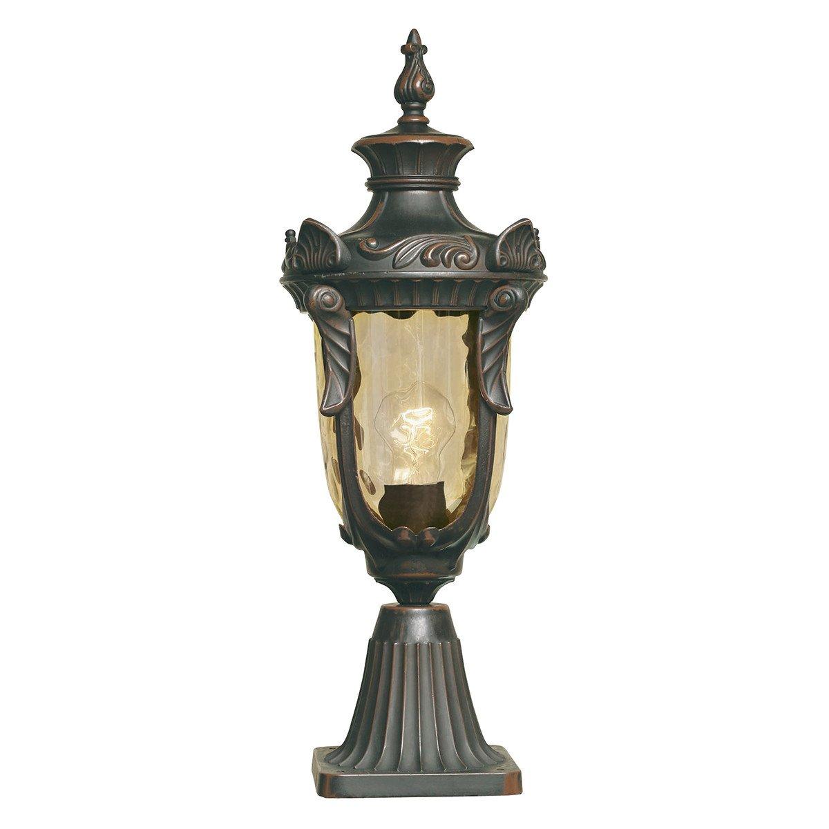 Philadelphia 1 Light Medium Outdoor Pedestal Lantern Old Bronze IP44 E27