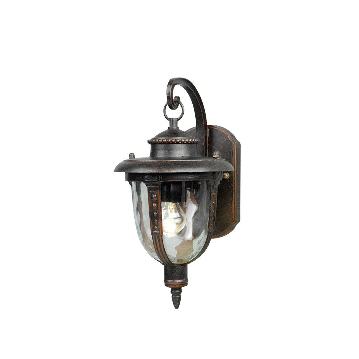 St Louis 1 Light Outdoor Small Wall Lantern Light Weathered Bronze IP44 E27