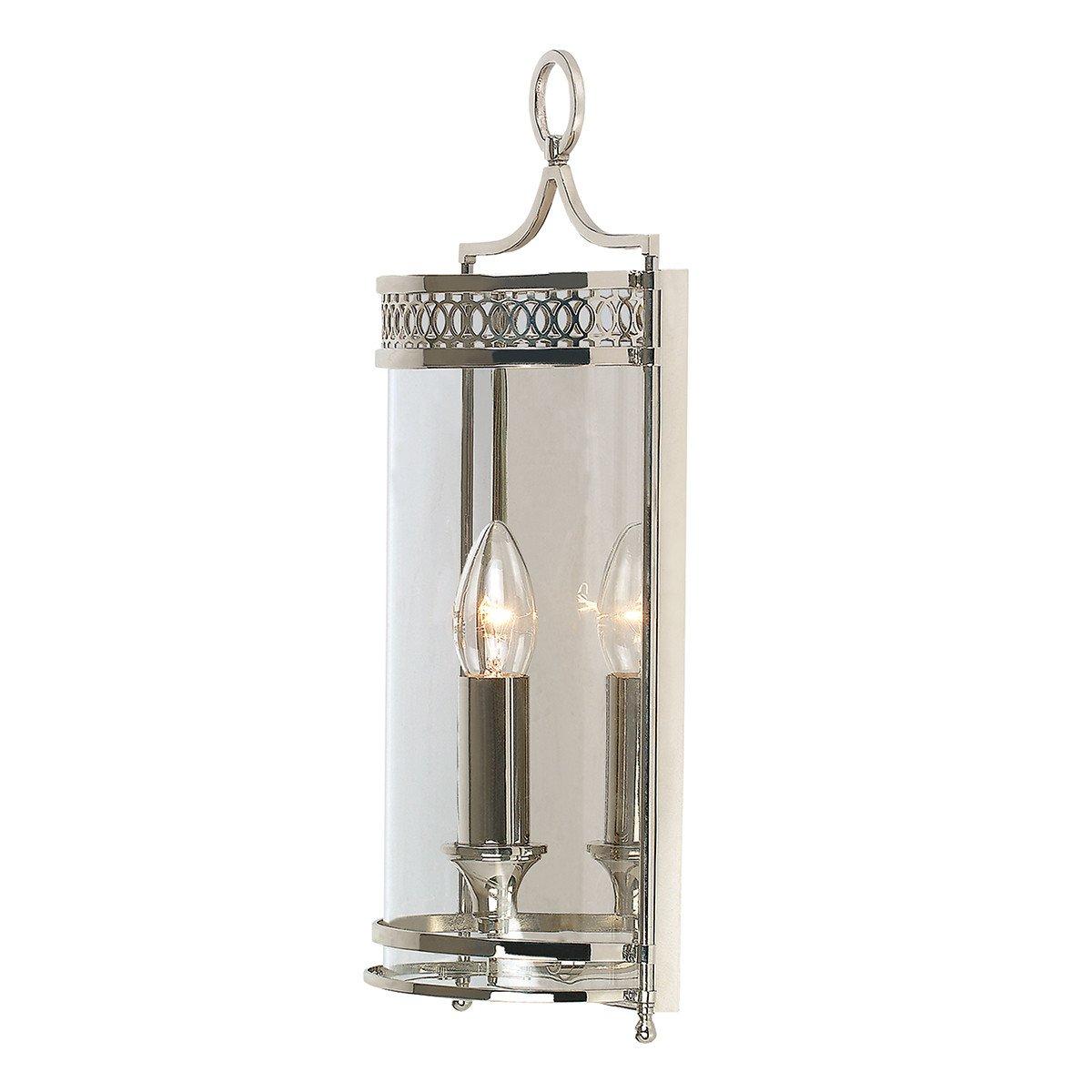Guildhall 1 Light Indoor Candle Wall Light Polished Nickel E14