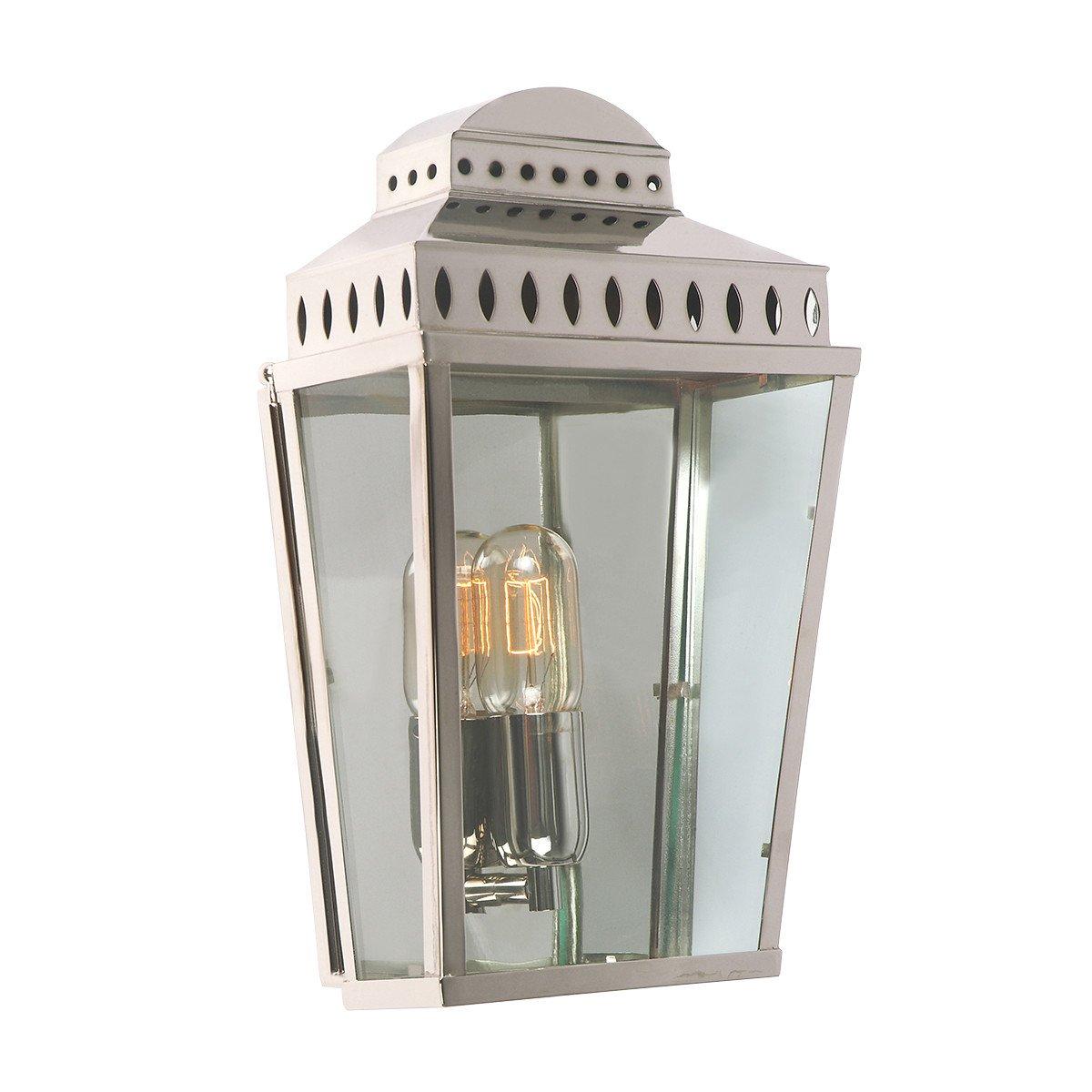 Mansion House 1 Light Outdoor Flush Lantern Light Polished Nickel IP44 E27