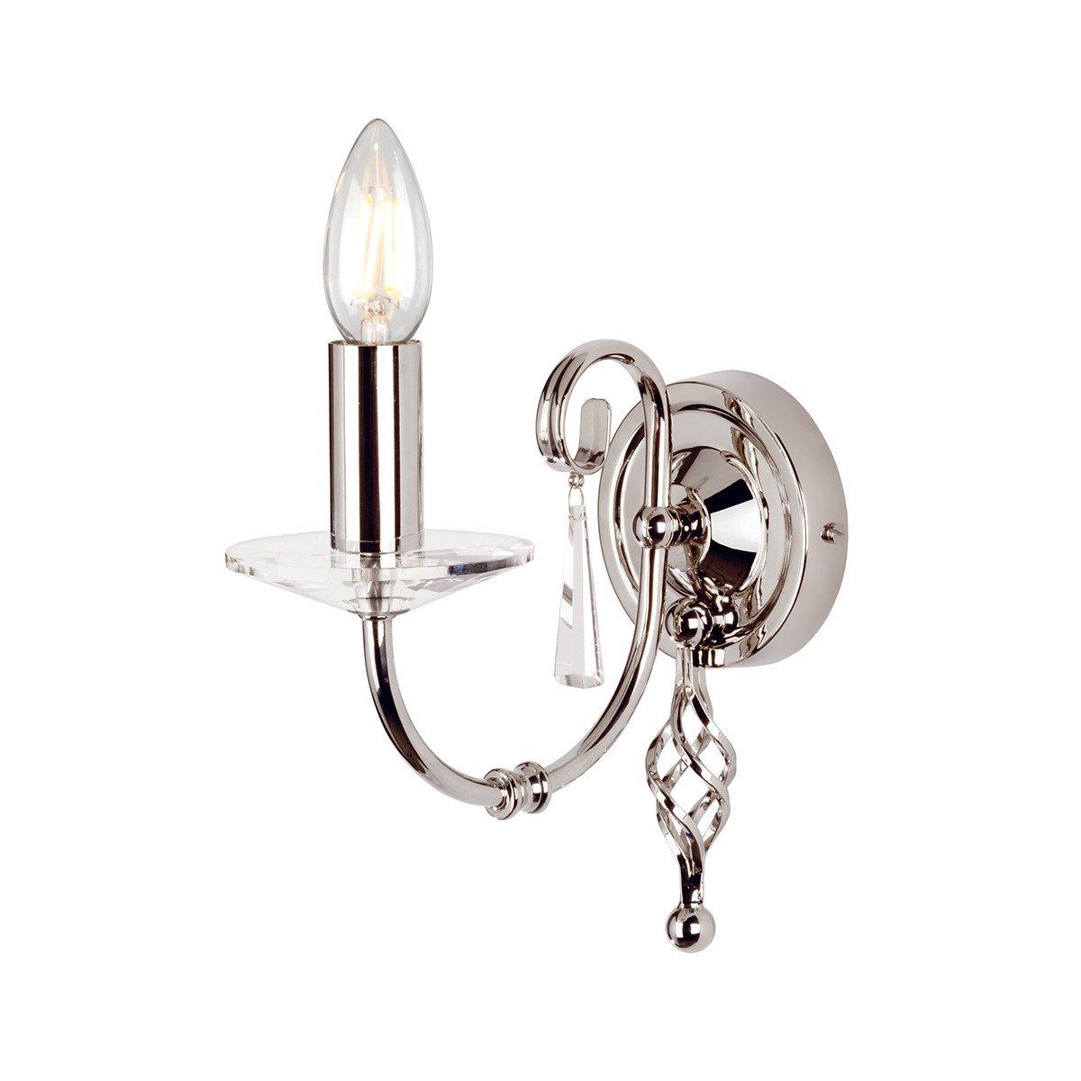 Aegean 1 Light Indoor Candle Wall Light Polished Nickel E14
