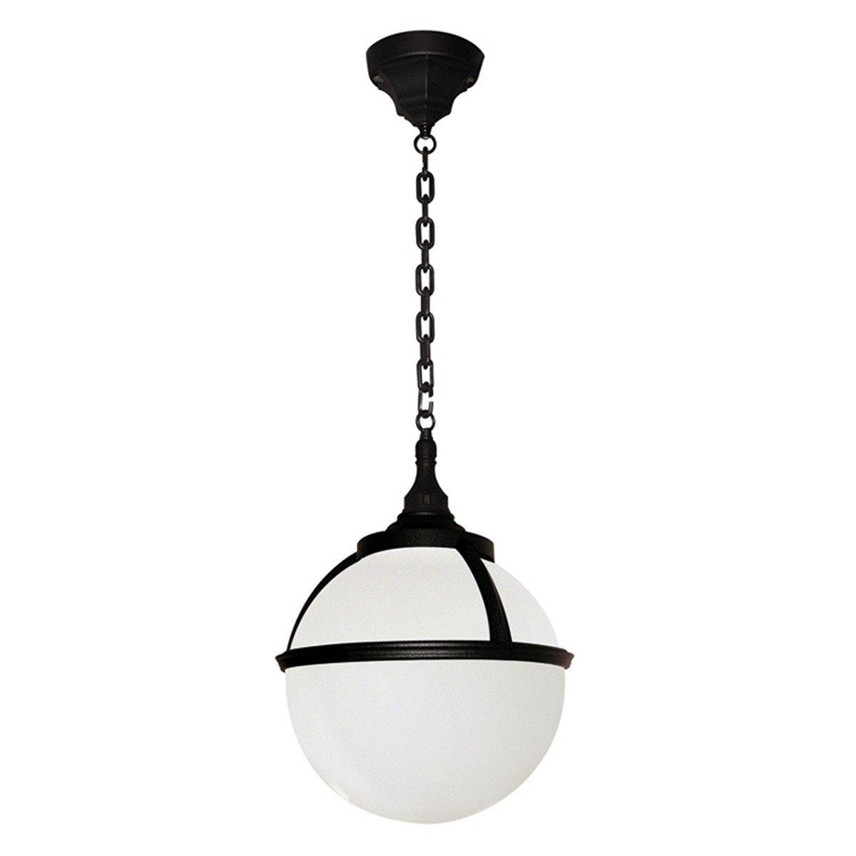 Glenbeigh 1 Light Outdoor Globe Ceiling Chain Lantern Black IP44 E27