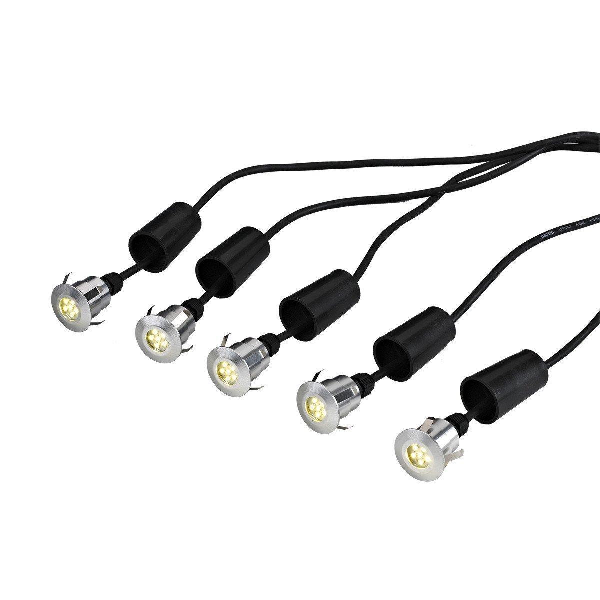 Derwent 5 x Deck Garden light with 6m cable and 12V Transformer IP54