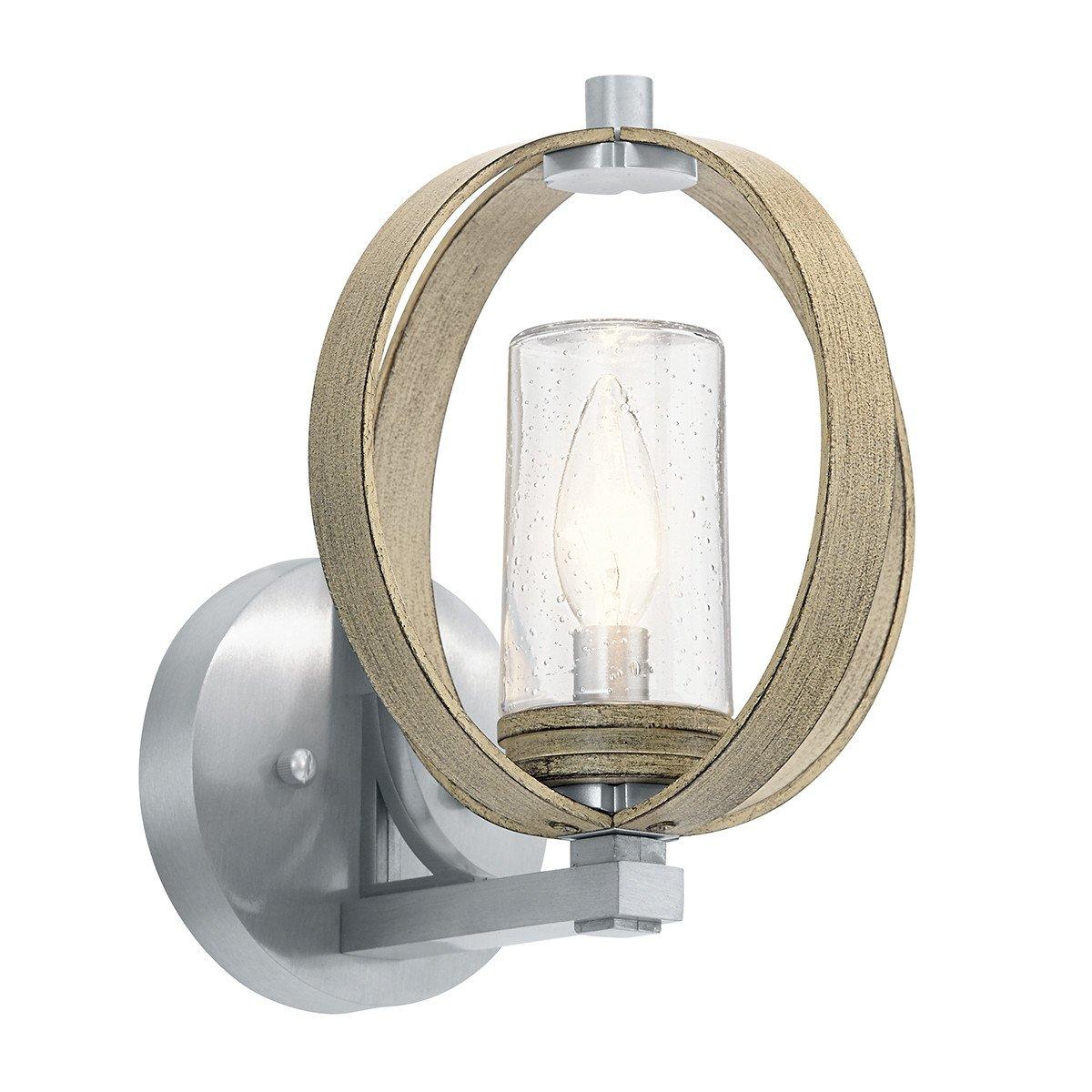Kichler Grand Bank Outdoor Modern Wall Lamp Distressed Antique Grey IP44