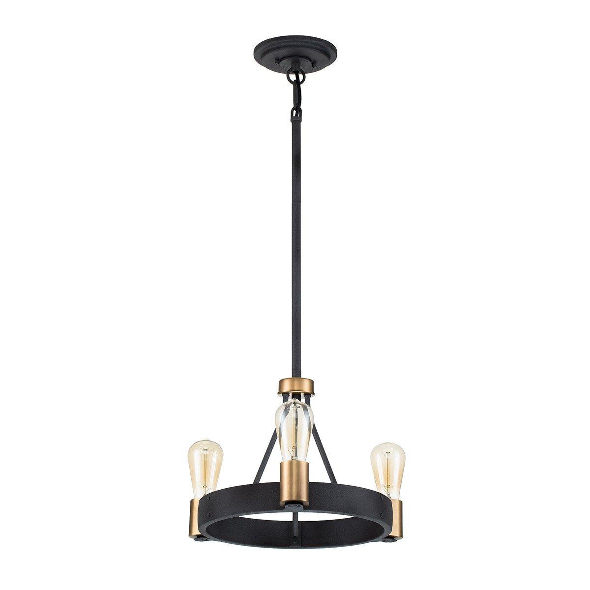 Hinkley Silas Cylindrical Pendant Ceiling Light Aged Zinc & Heritage Brass