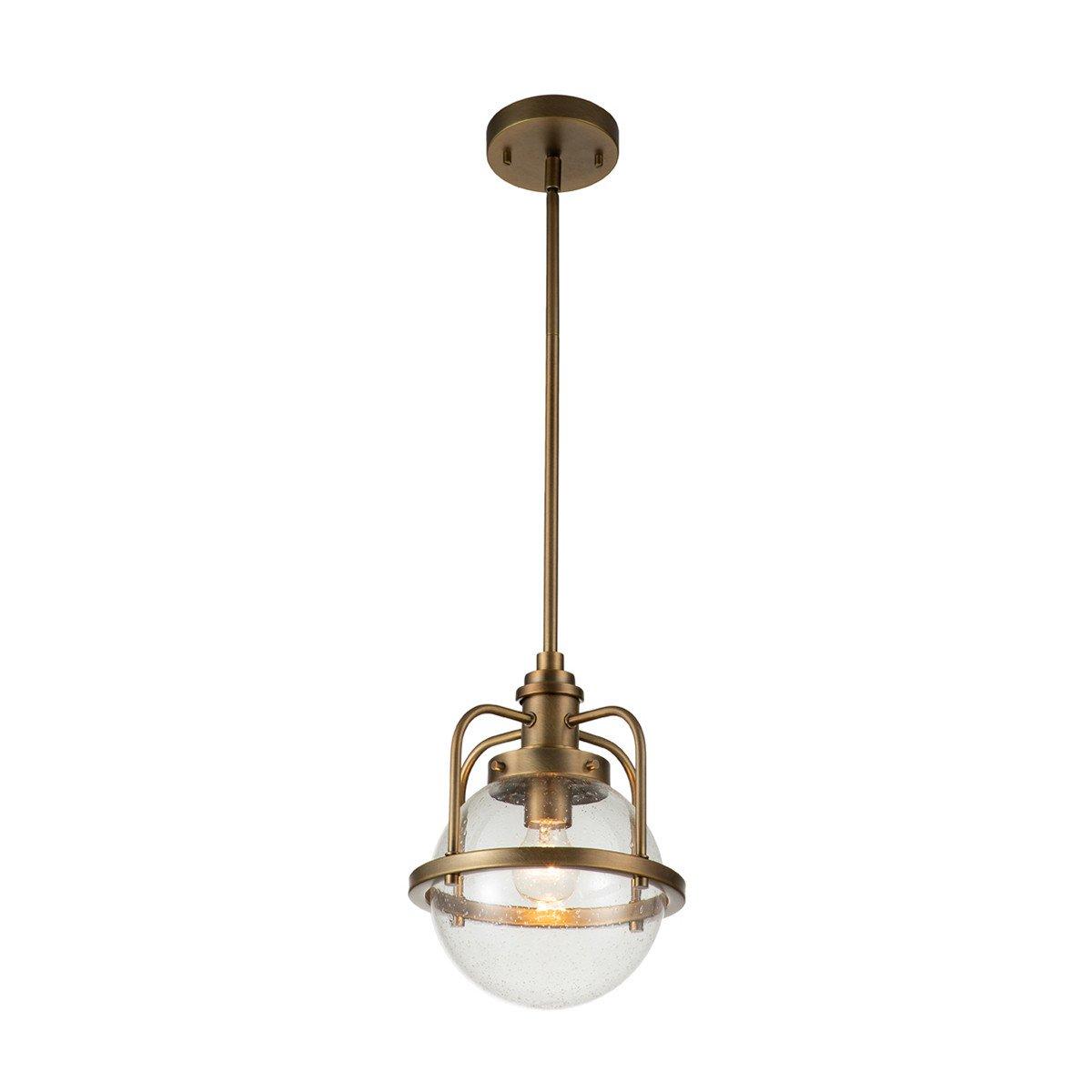 Kichler Triocent Globe Pendant Ceiling Light Natural Brass IP44
